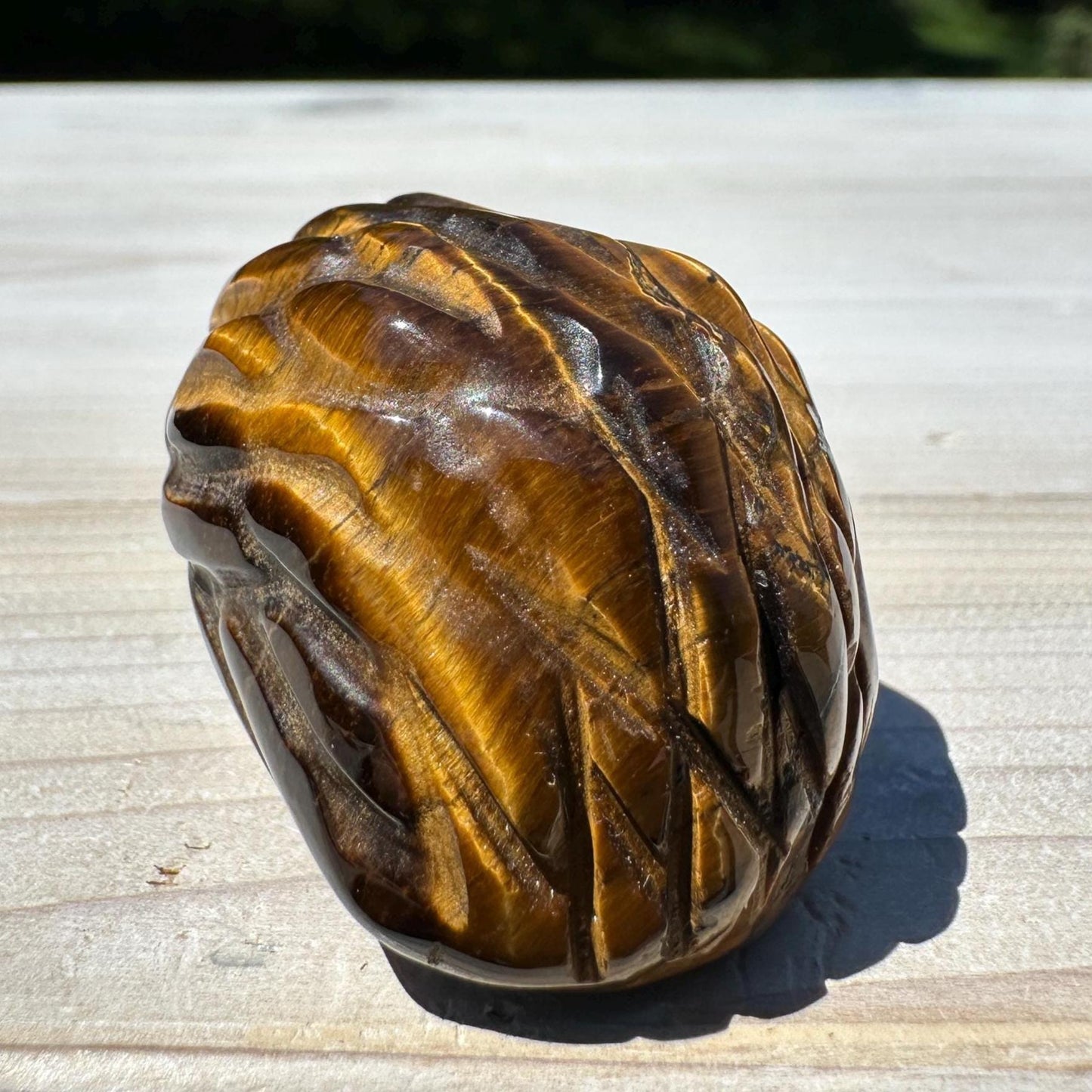 Cute Tiger Eye Hedgehog Carving - #1