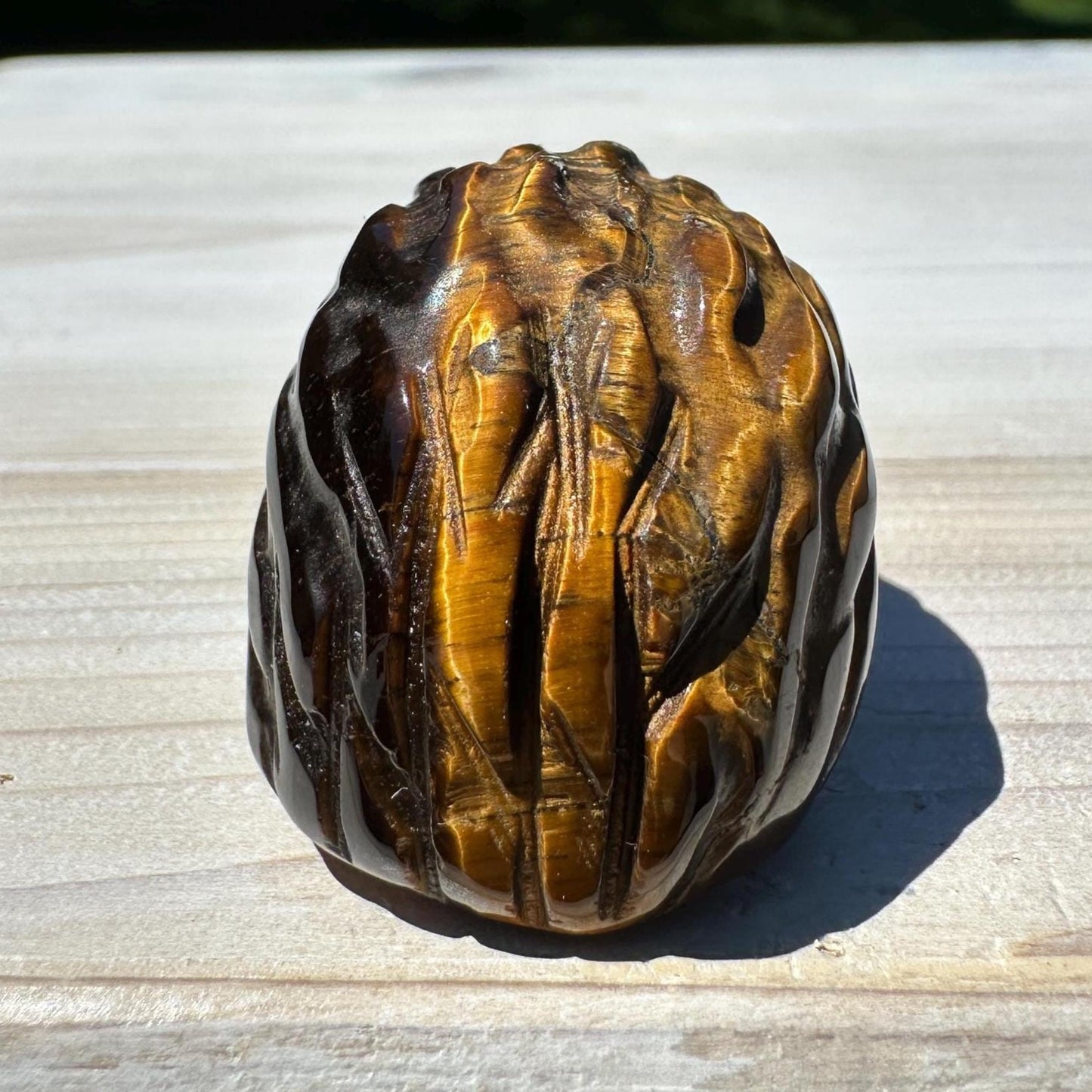 Cute Tiger Eye Hedgehog Carving - #2