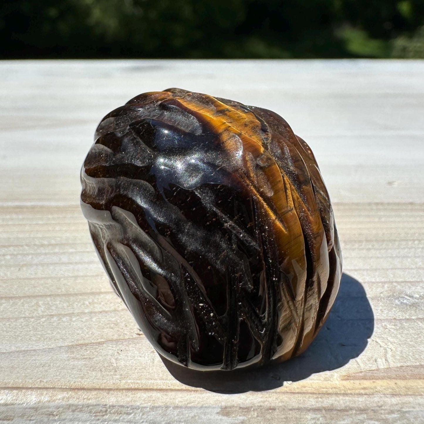 Cute Tiger Eye Hedgehog Carving - #2