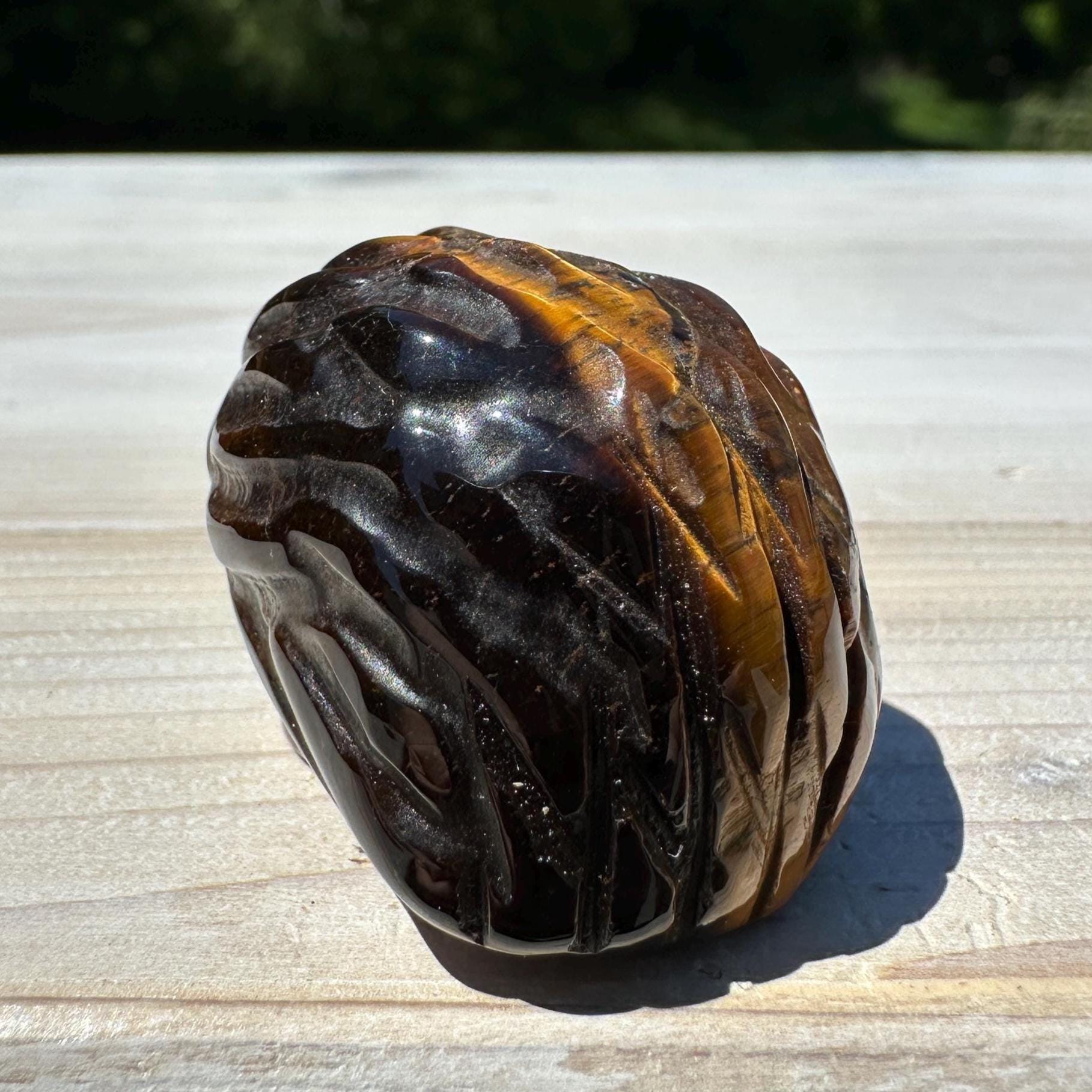 Cute Tiger Eye Hedgehog Carving - #2