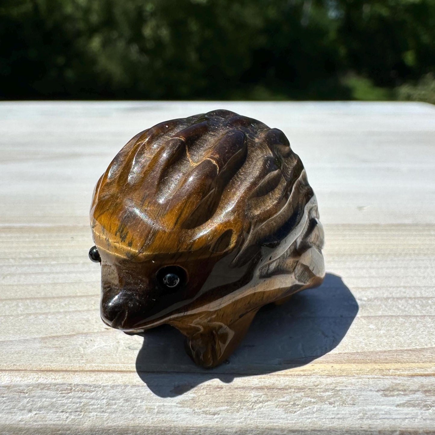 Cute Tiger Eye Hedgehog Carving - #3