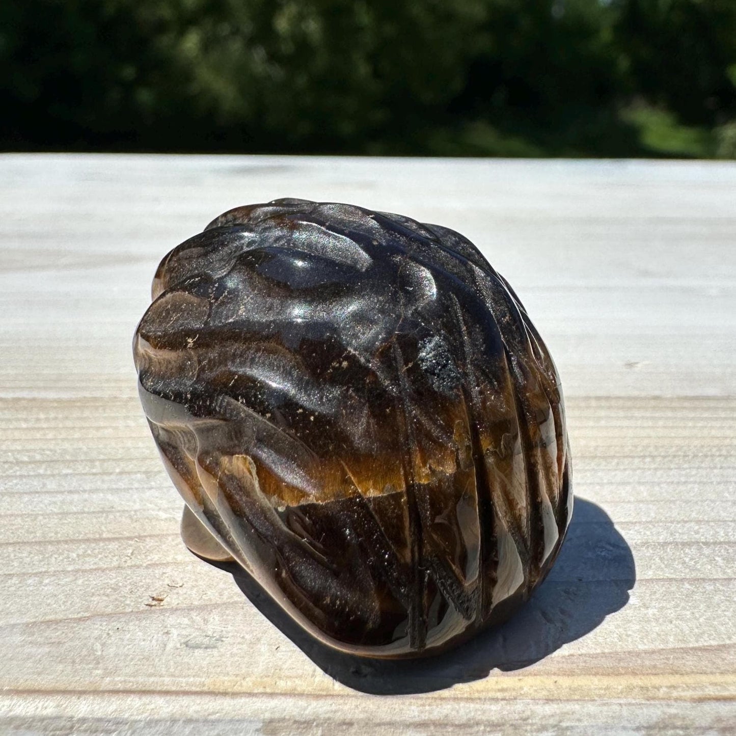 Cute Tiger Eye Hedgehog Carving - #3