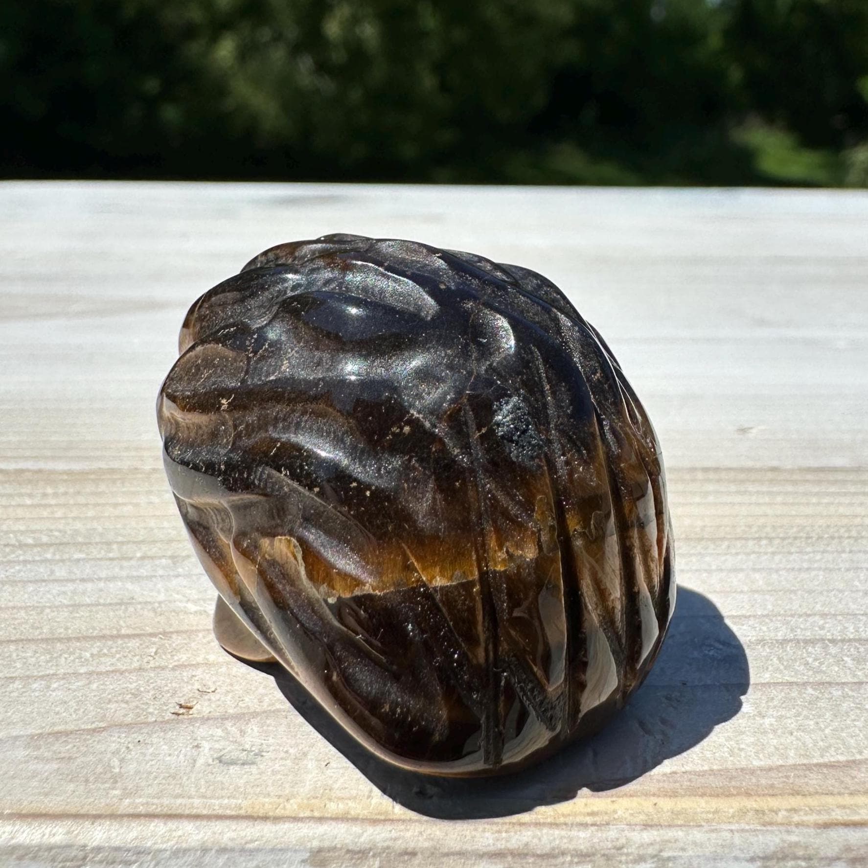 Cute Tiger Eye Hedgehog Carving - #3