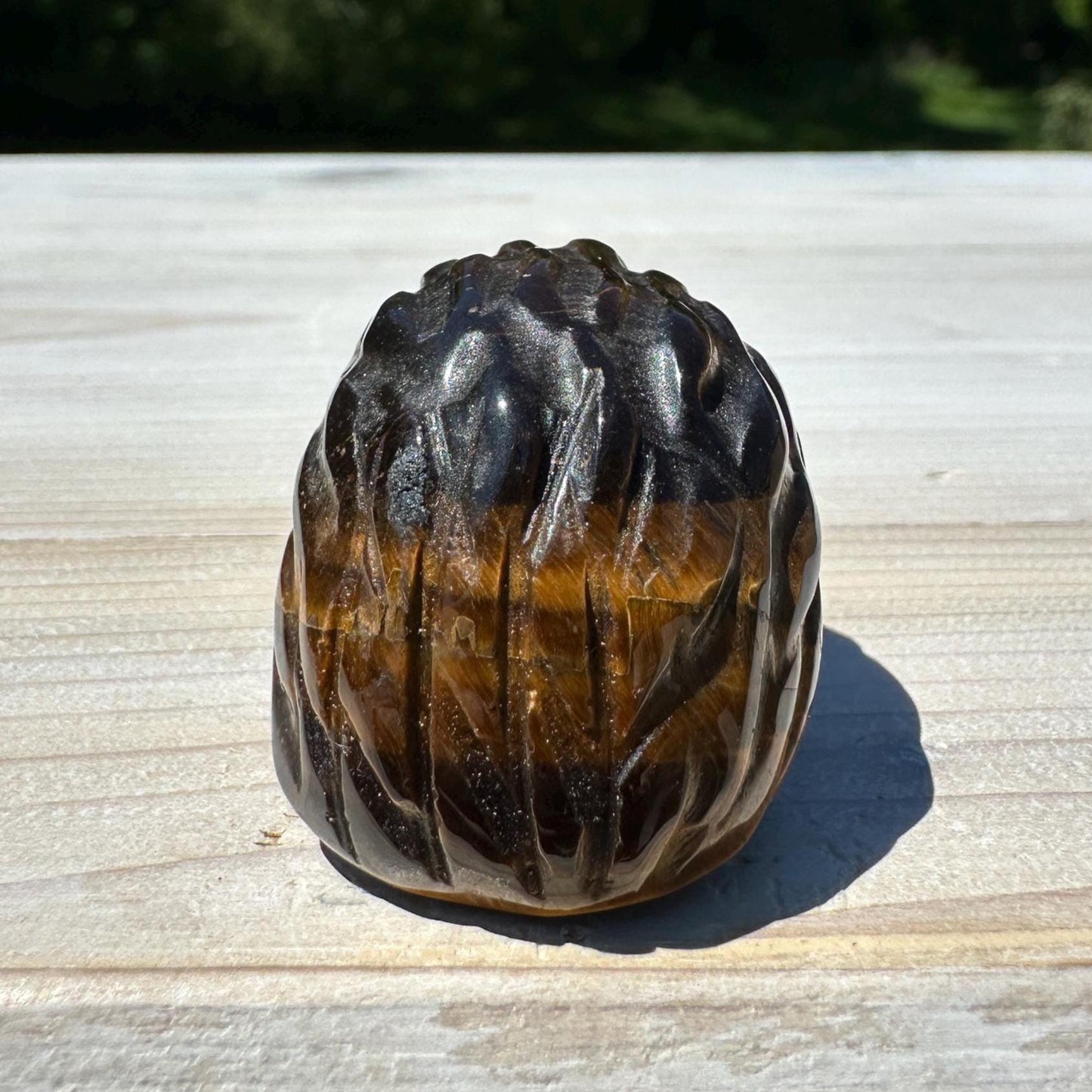 Cute Tiger Eye Hedgehog Carving - #3