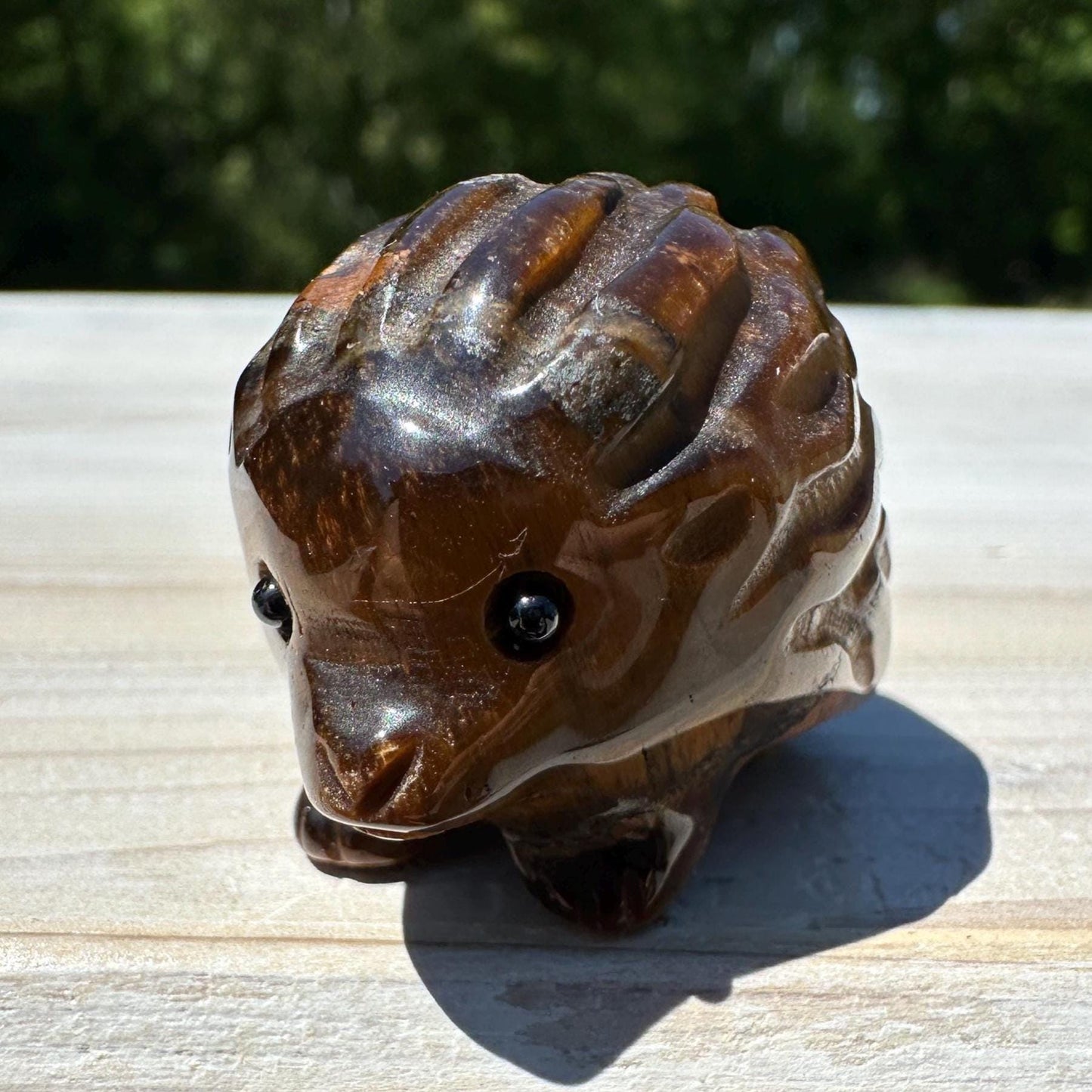 Cute Tiger Eye Hedgehog Carving - #4