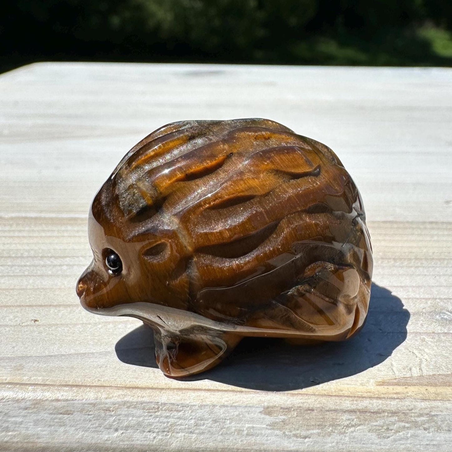 Cute Tiger Eye Hedgehog Carving - #4