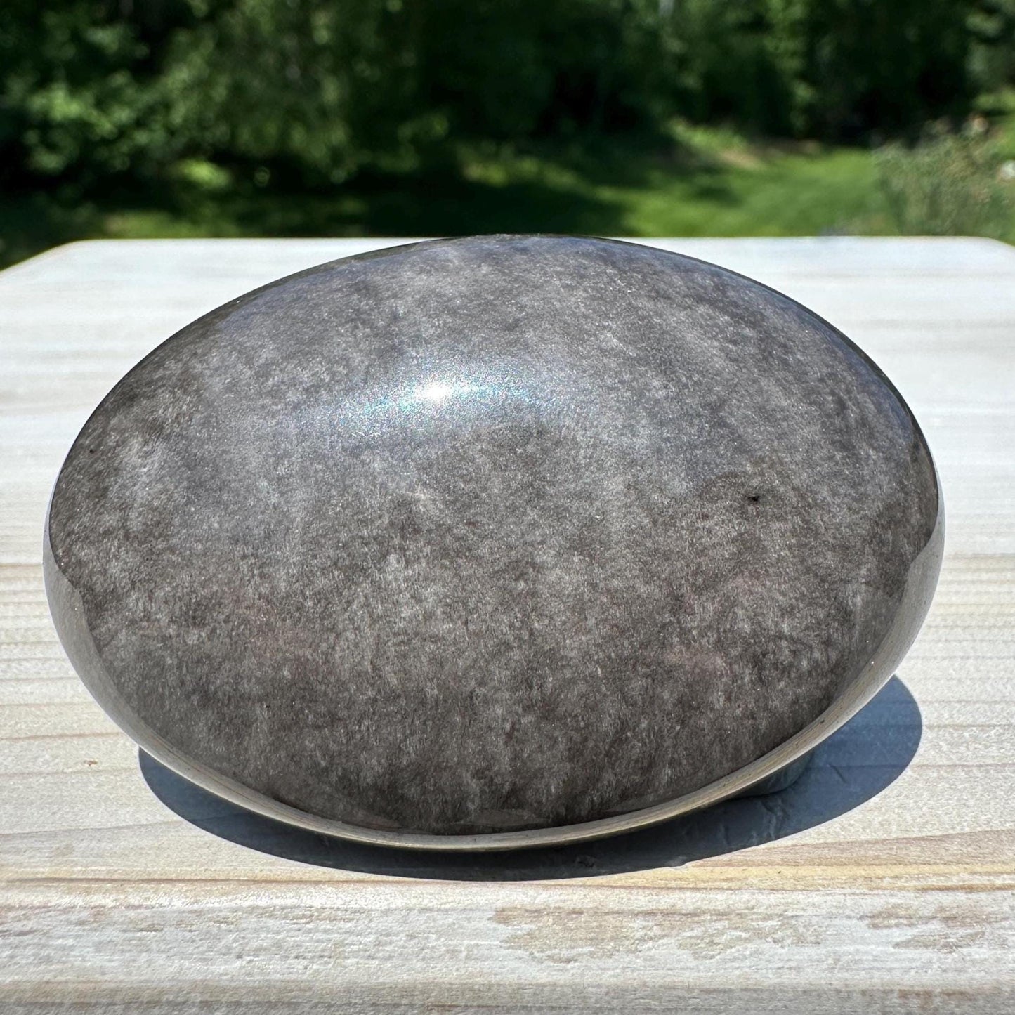 Silver Sheen Obsidian Palm Stone from Mexico - #4
