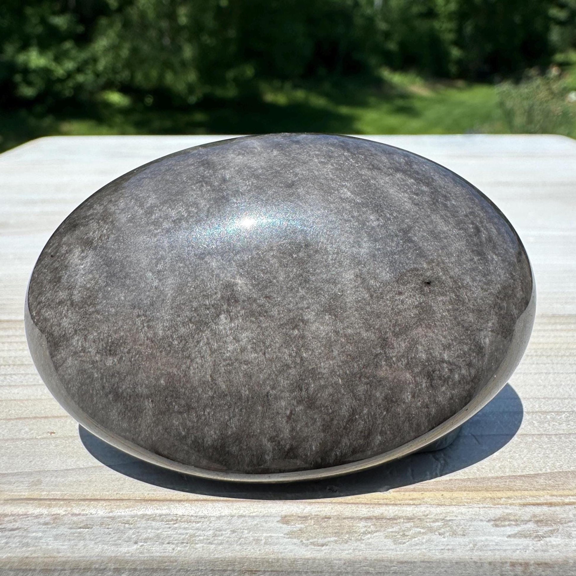 Silver Sheen Obsidian Palm Stone from Mexico - #4