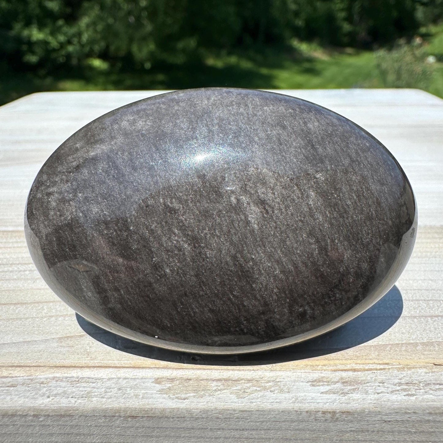 Silver Sheen Obsidian Palm Stone from Mexico - #5