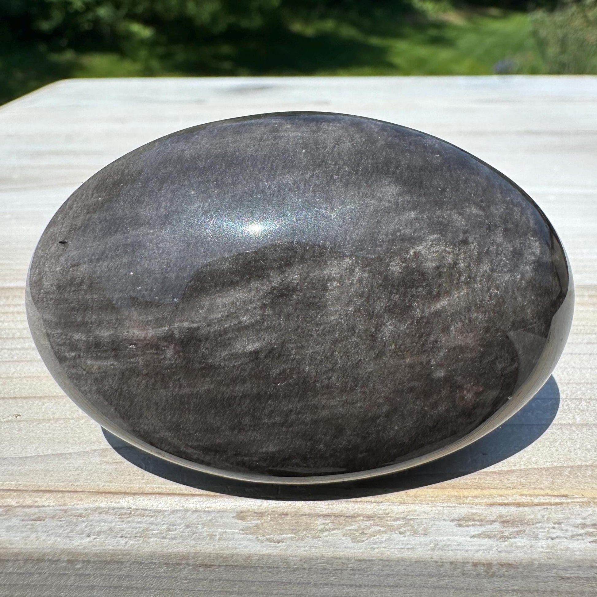 Silver Sheen Obsidian Palm Stone from Mexico - #6