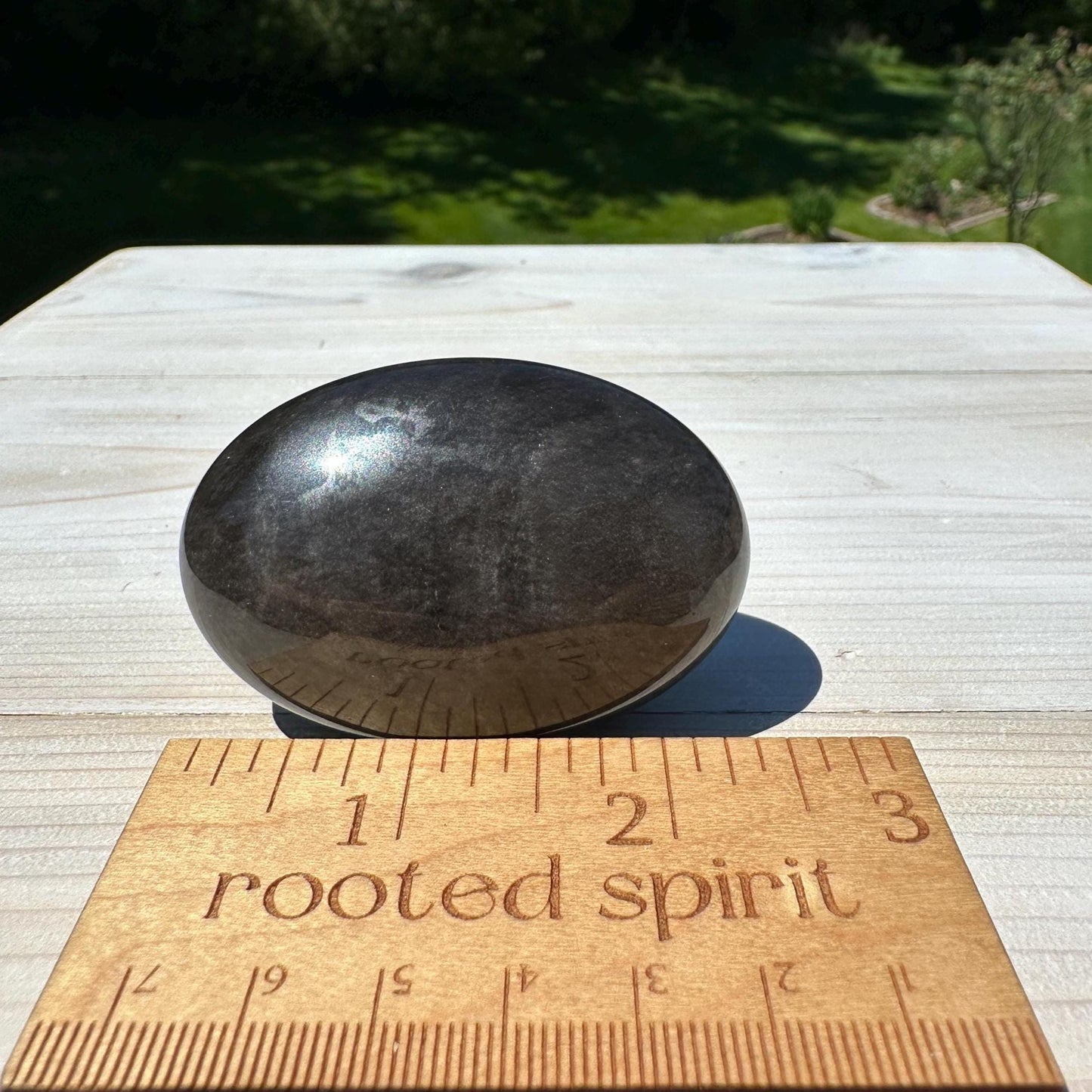 Silver Sheen Obsidian Palm Stone from Mexico - #2