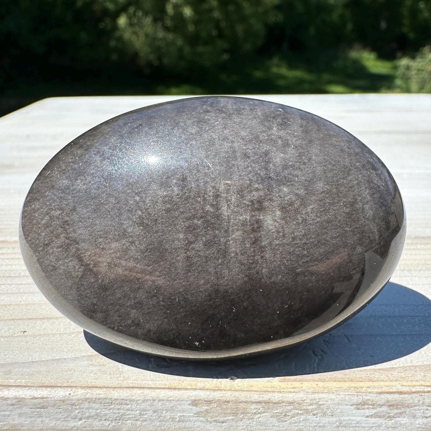 Silver Sheen Obsidian Palm Stone from Mexico - #3