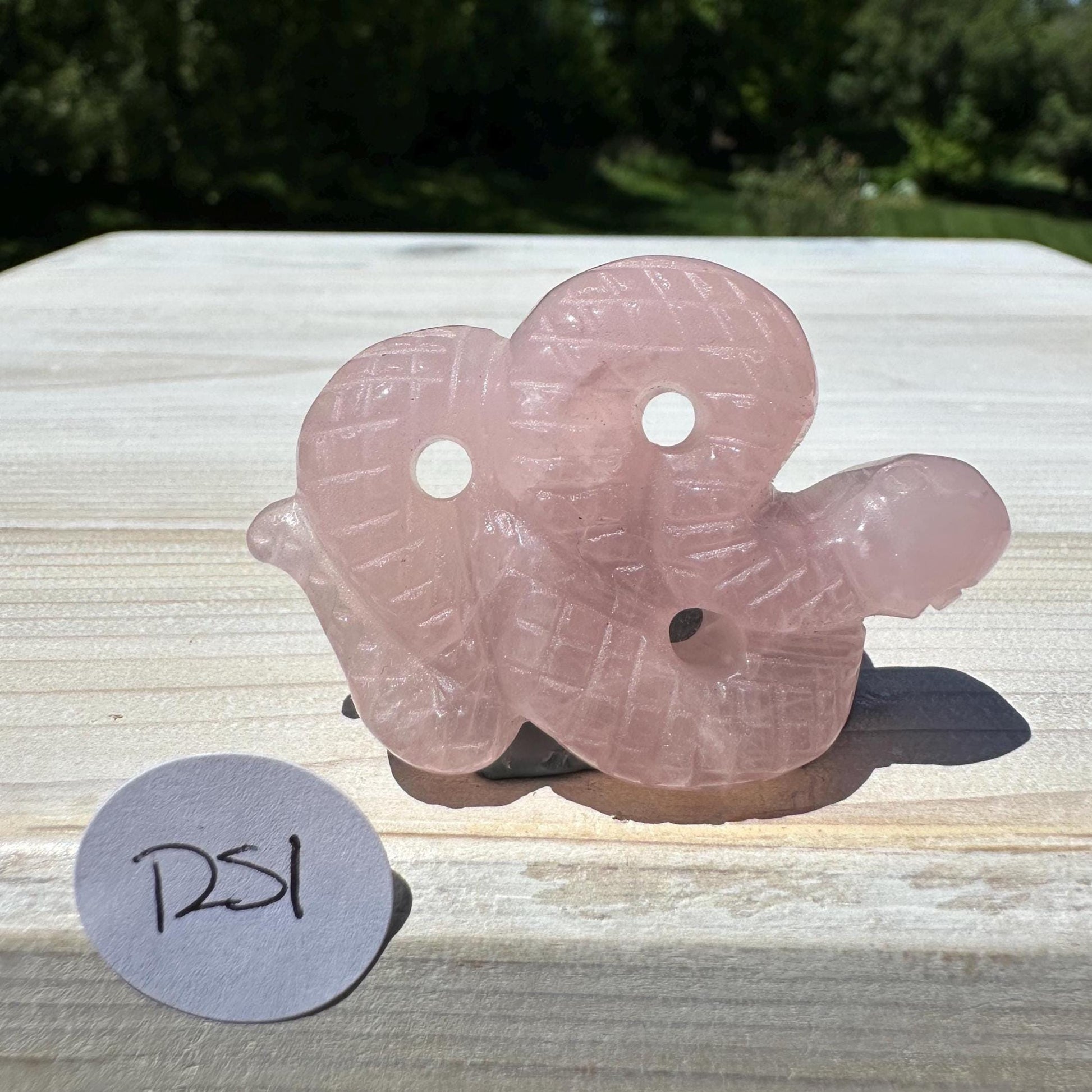 Gorgeous Rose Quartz Snake Carving - #1