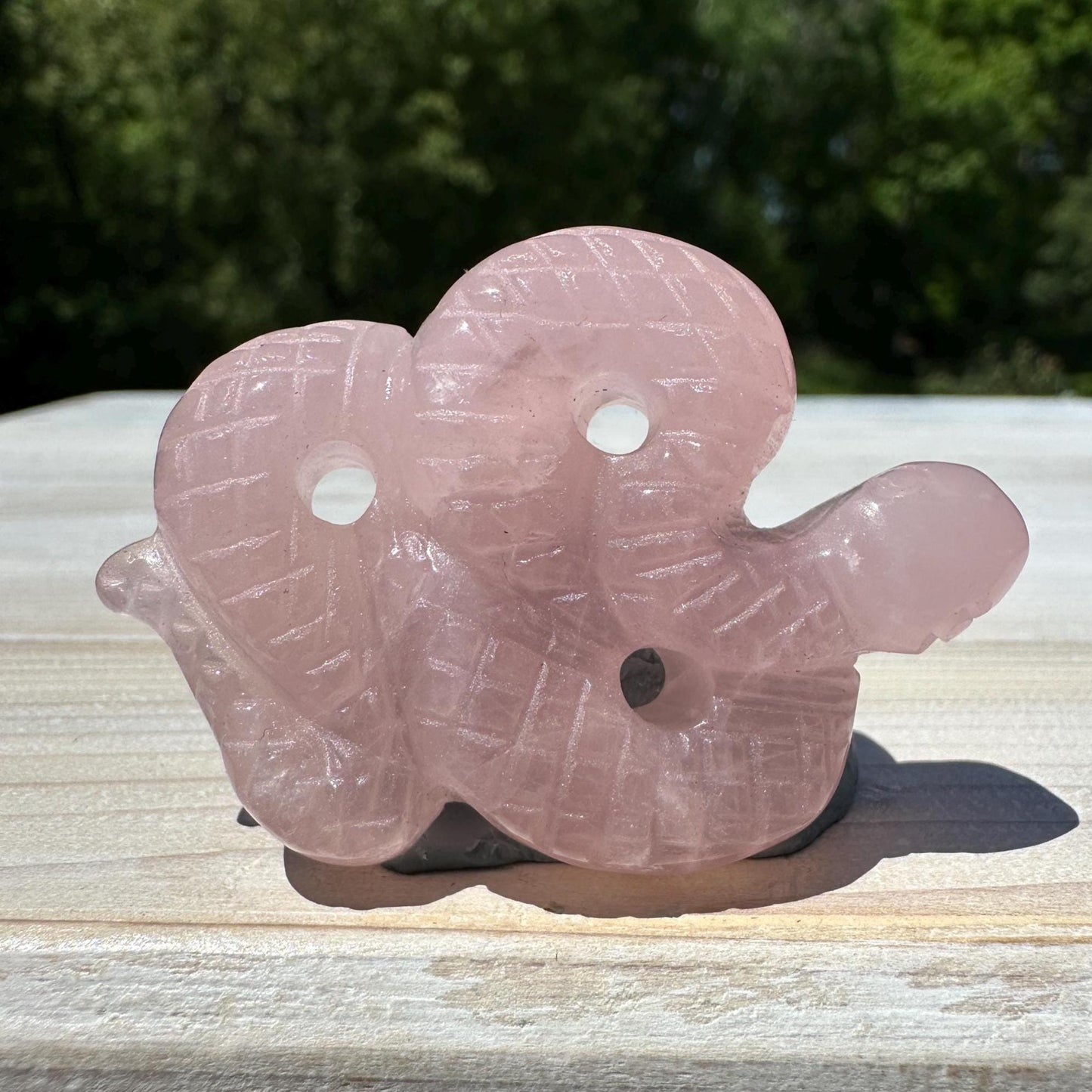 Gorgeous Rose Quartz Snake Carving - #1
