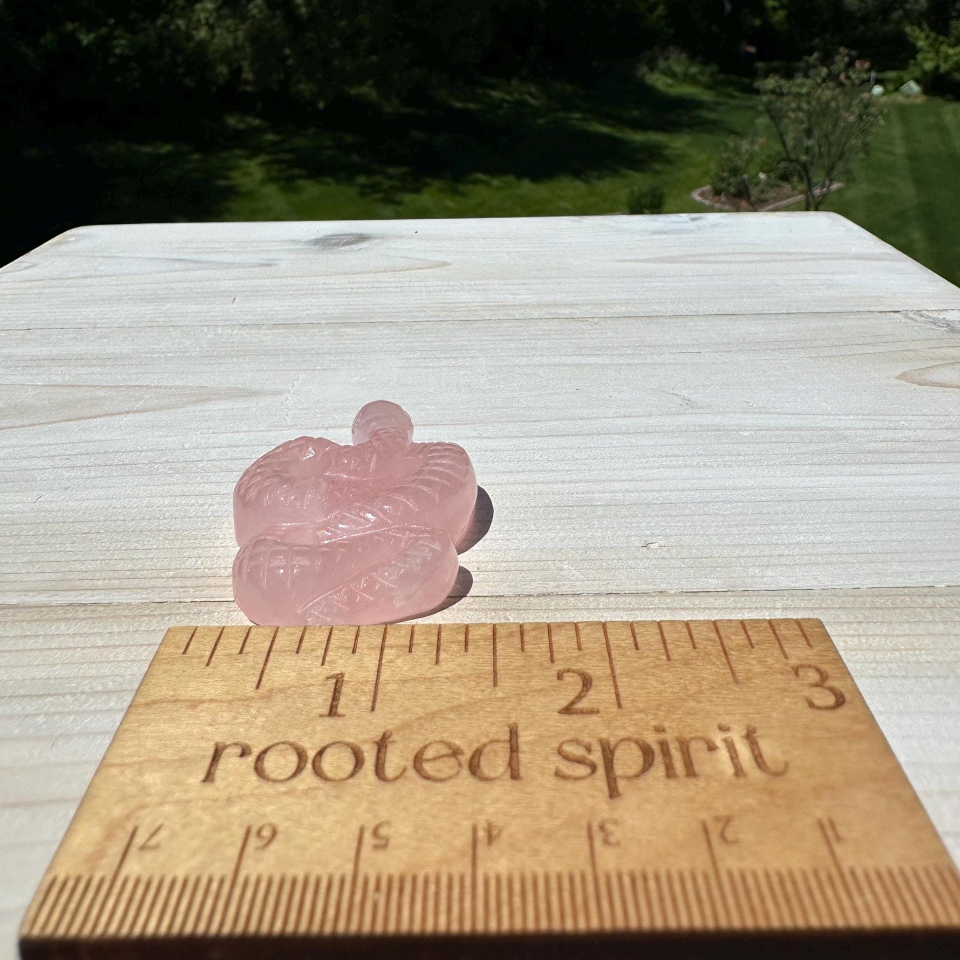 Gorgeous Rose Quartz Snake Carving - #1