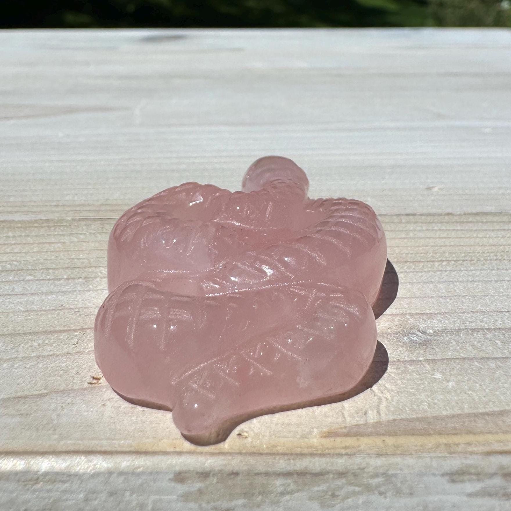 Gorgeous Rose Quartz Snake Carving - #1