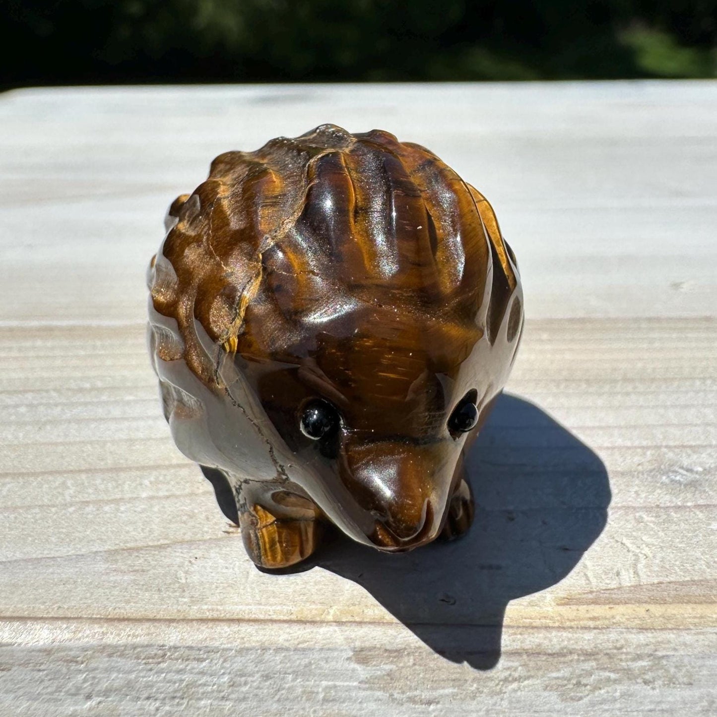 Cute Tiger Eye Hedgehog Carving - #2