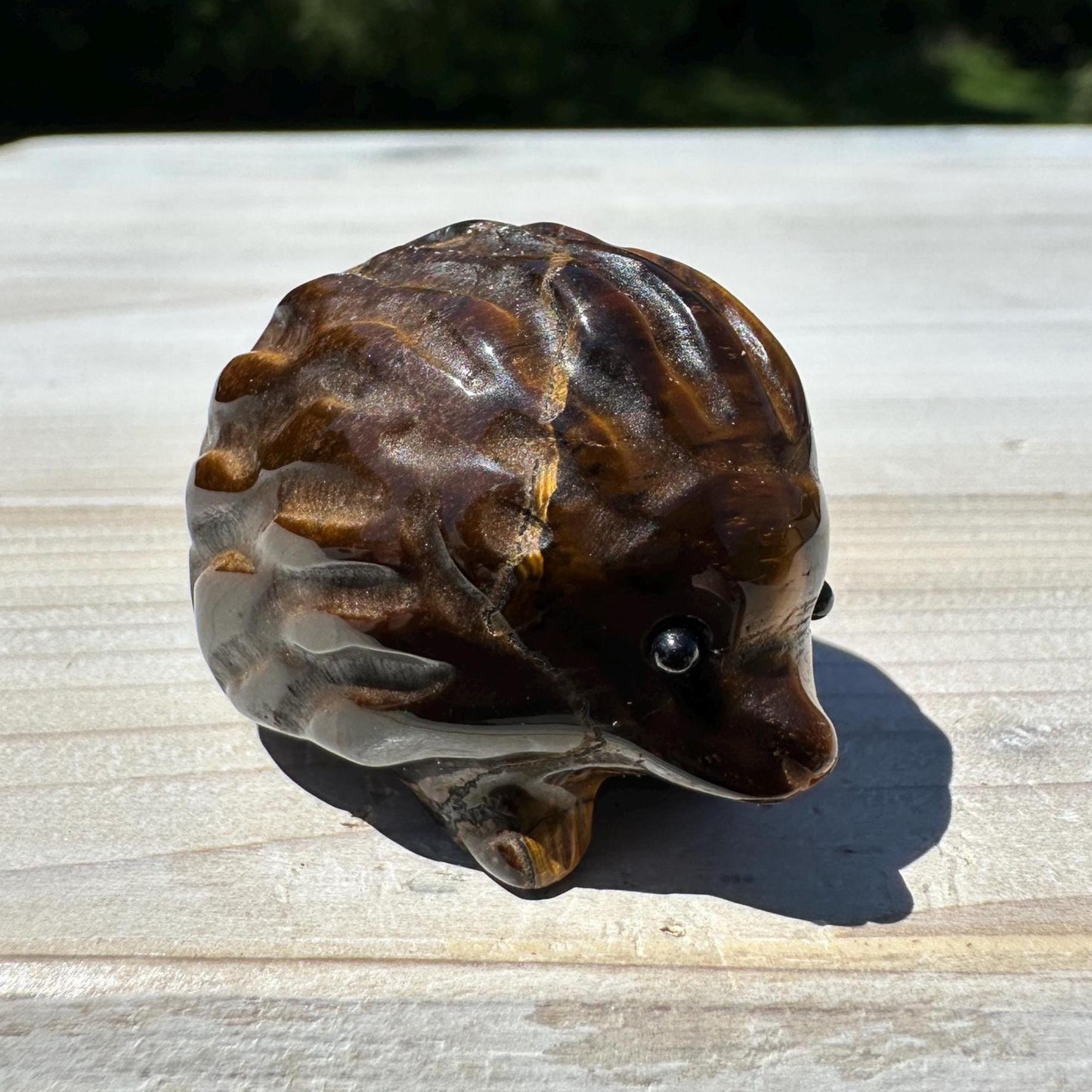 Cute Tiger Eye Hedgehog Carving - #2