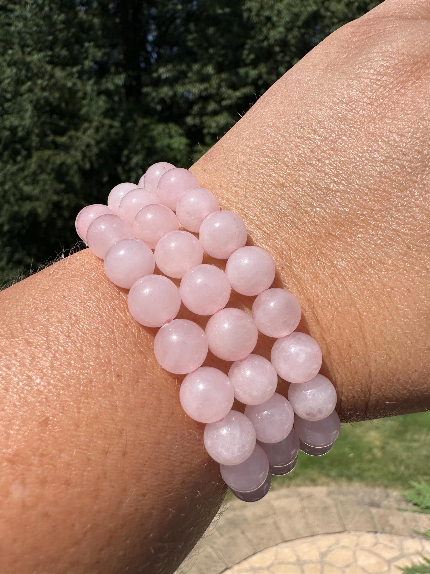 One (1) 8mm Rose Quartz Stretch Bracelet 6''