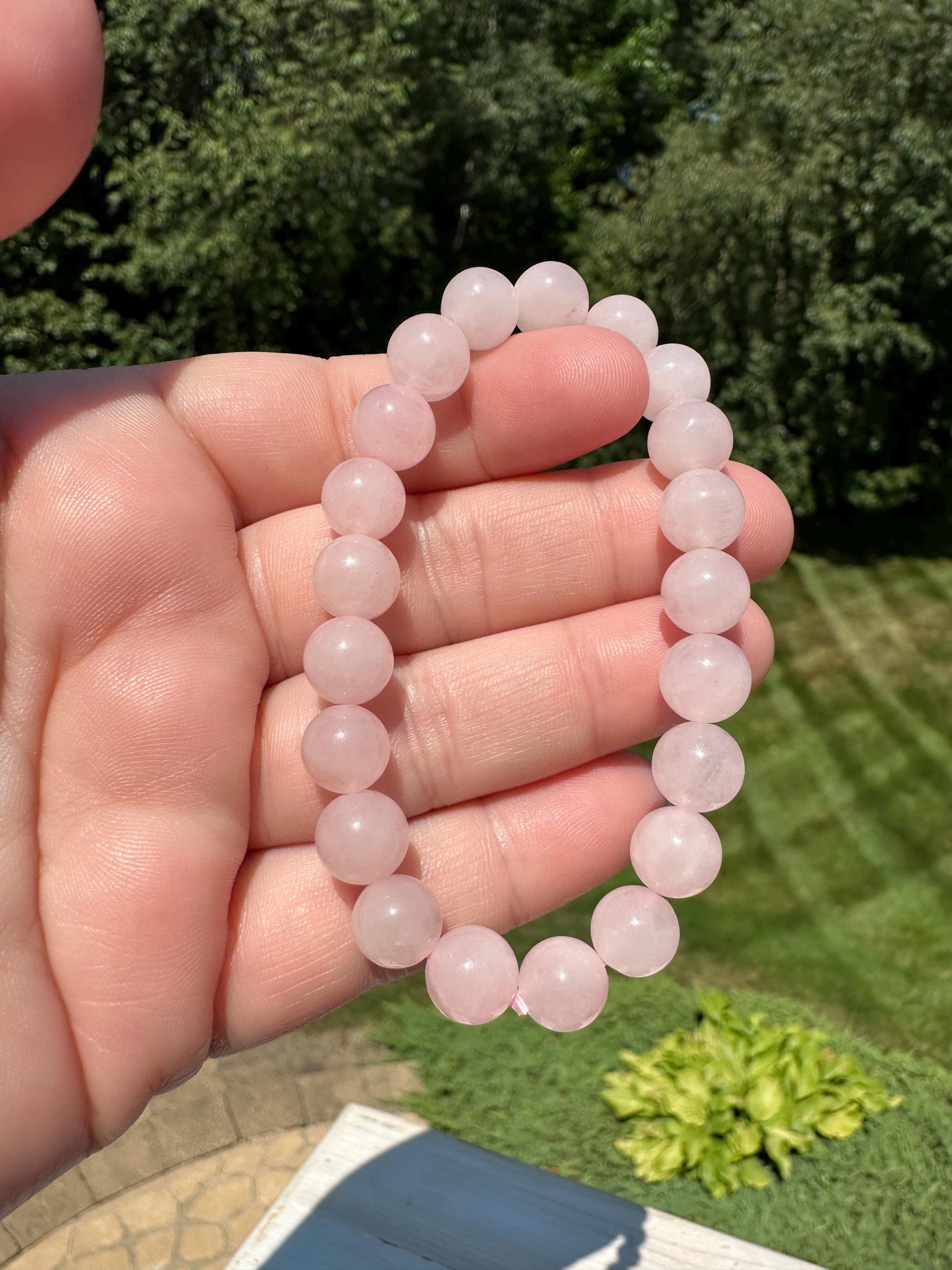 One (1) 8mm Rose Quartz Stretch Bracelet 6''