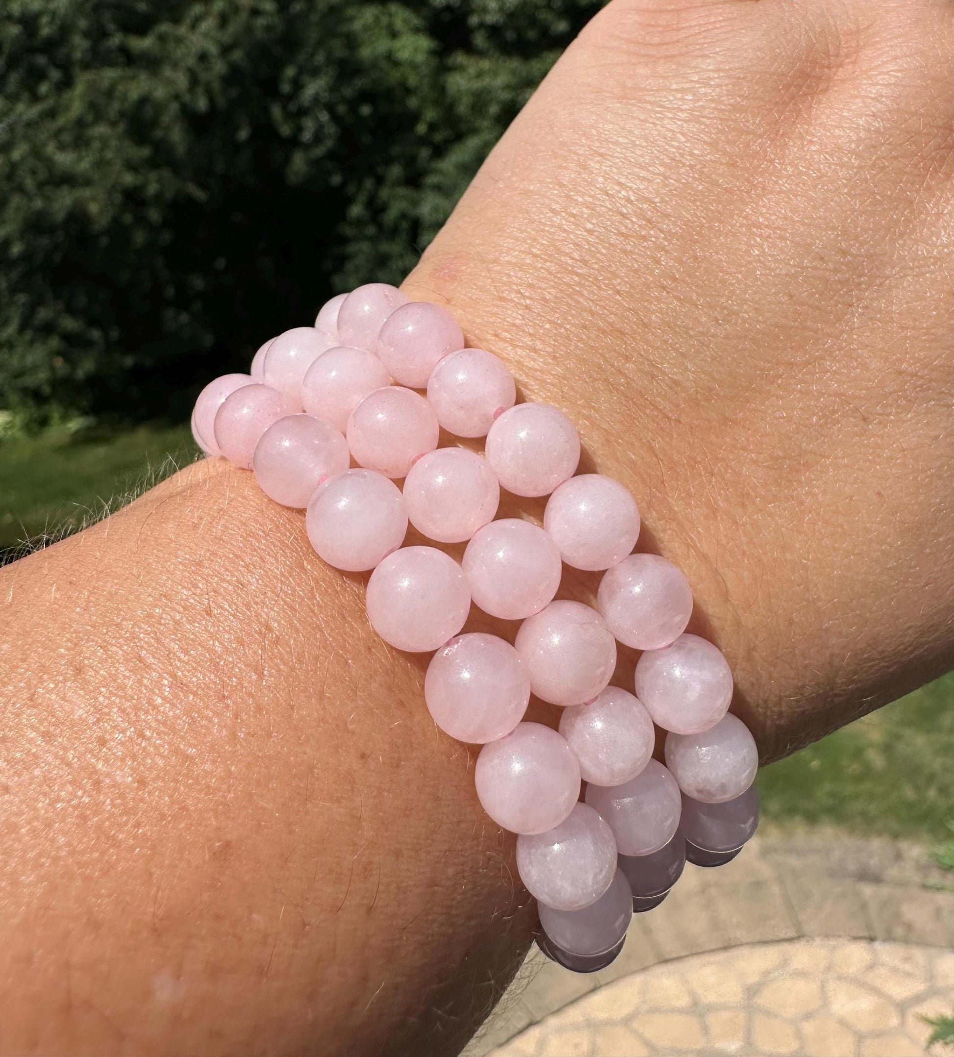 One (1) 8mm Rose Quartz Stretch Bracelet 6''