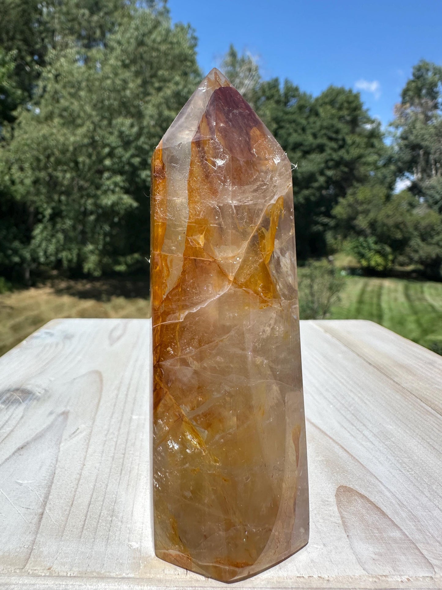 Gorgeous Golden Healer Quartz Crystal Tower - #1