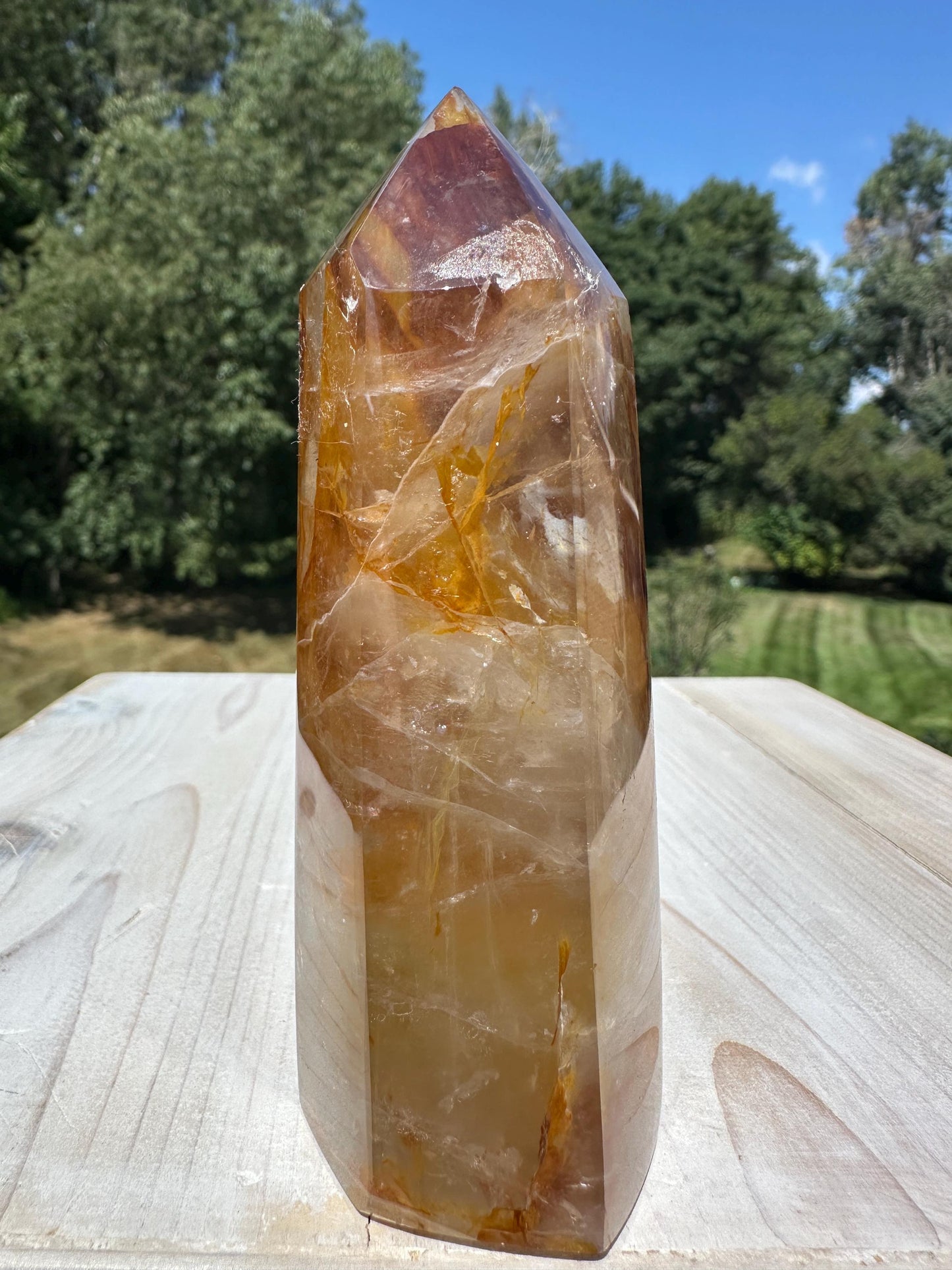 Gorgeous Golden Healer Quartz Crystal Tower - #1