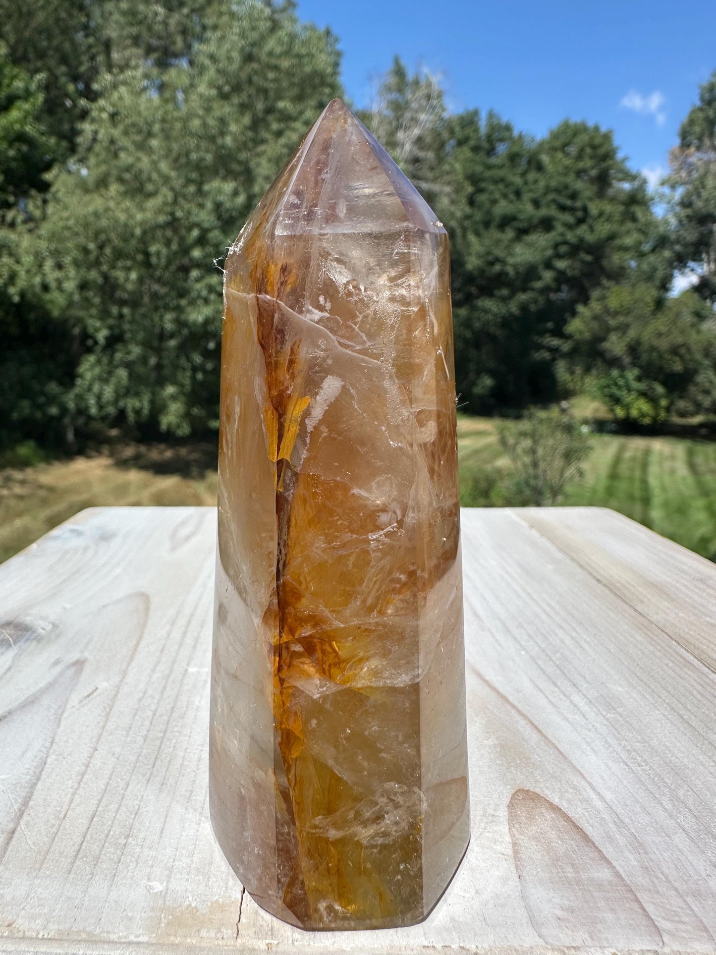 Gorgeous Golden Healer Quartz Crystal Tower - #1