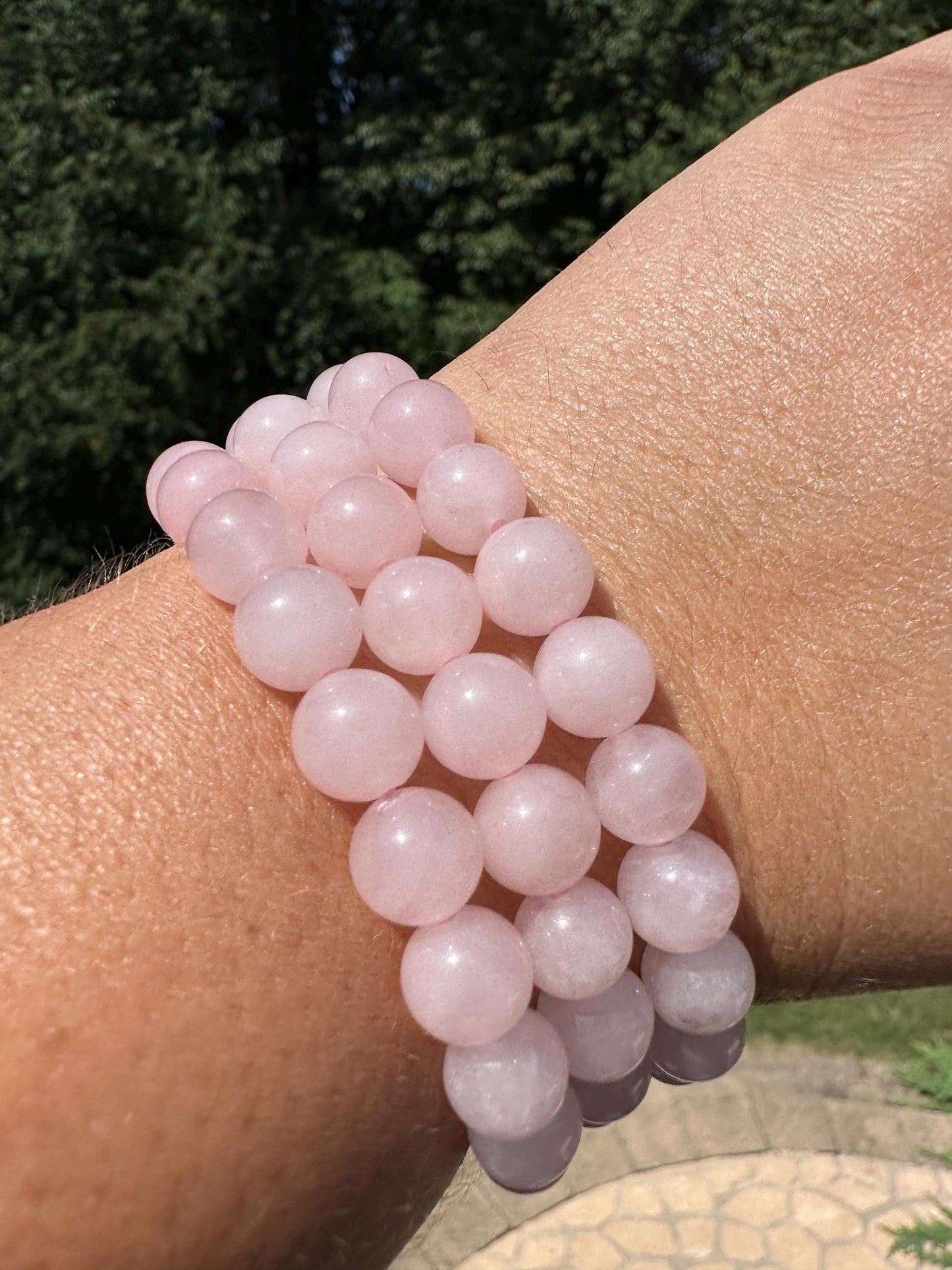 One (1) 8mm Rose Quartz Stretch Bracelet 6''