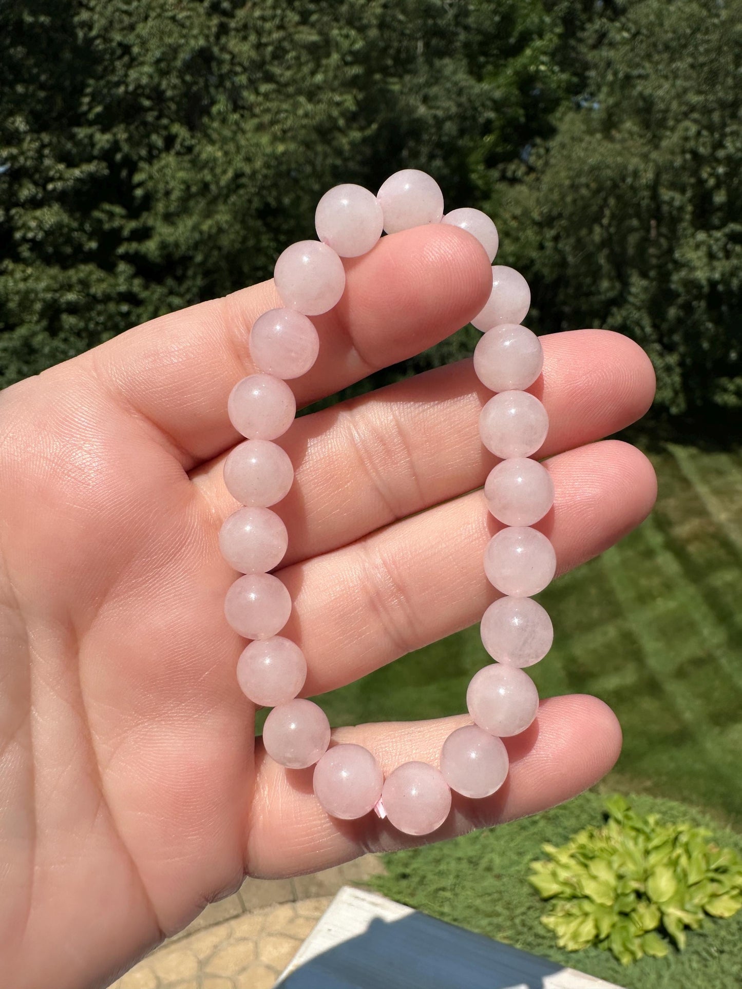 One (1) 8mm Rose Quartz Stretch Bracelet 6''