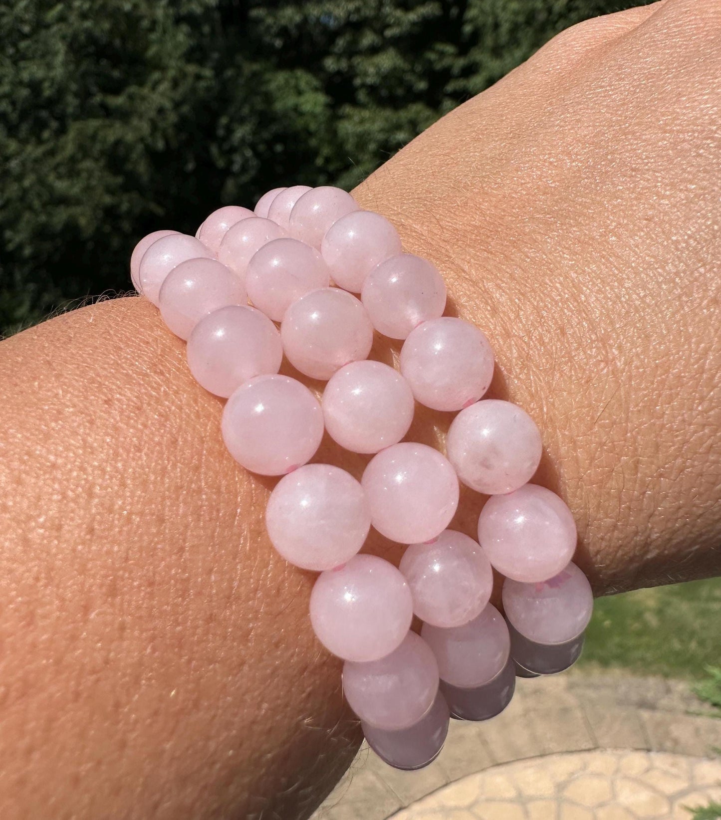 One (1) 8mm Rose Quartz Stretch Bracelet 6''