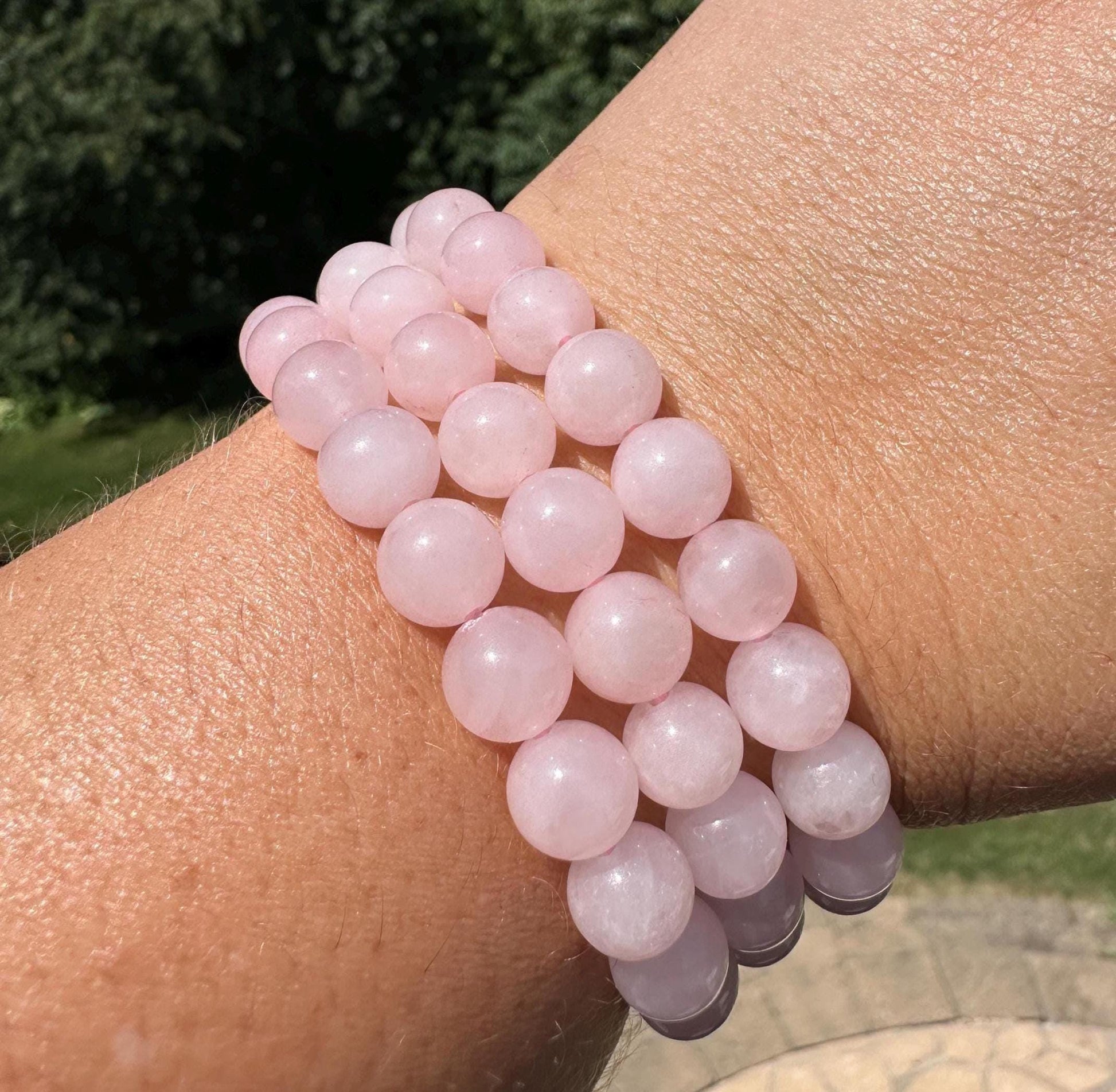 One (1) 8mm Rose Quartz Stretch Bracelet 6''