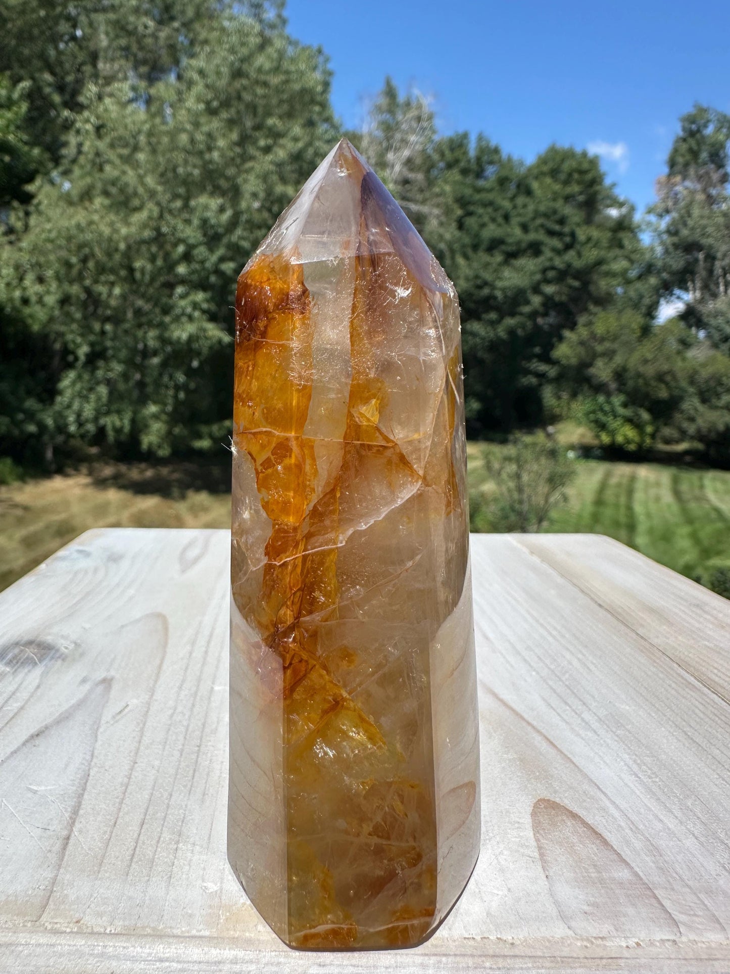 Gorgeous Golden Healer Quartz Crystal Tower - #1