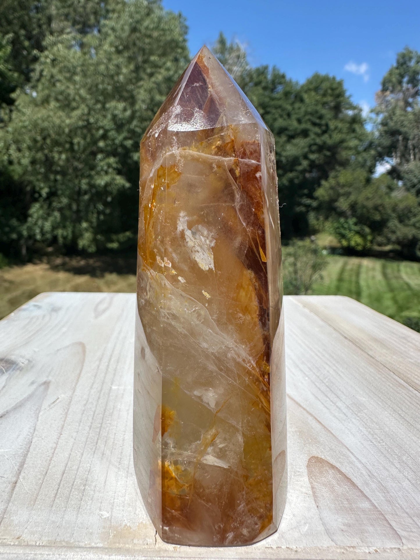 Gorgeous Golden Healer Quartz Crystal Tower - #1