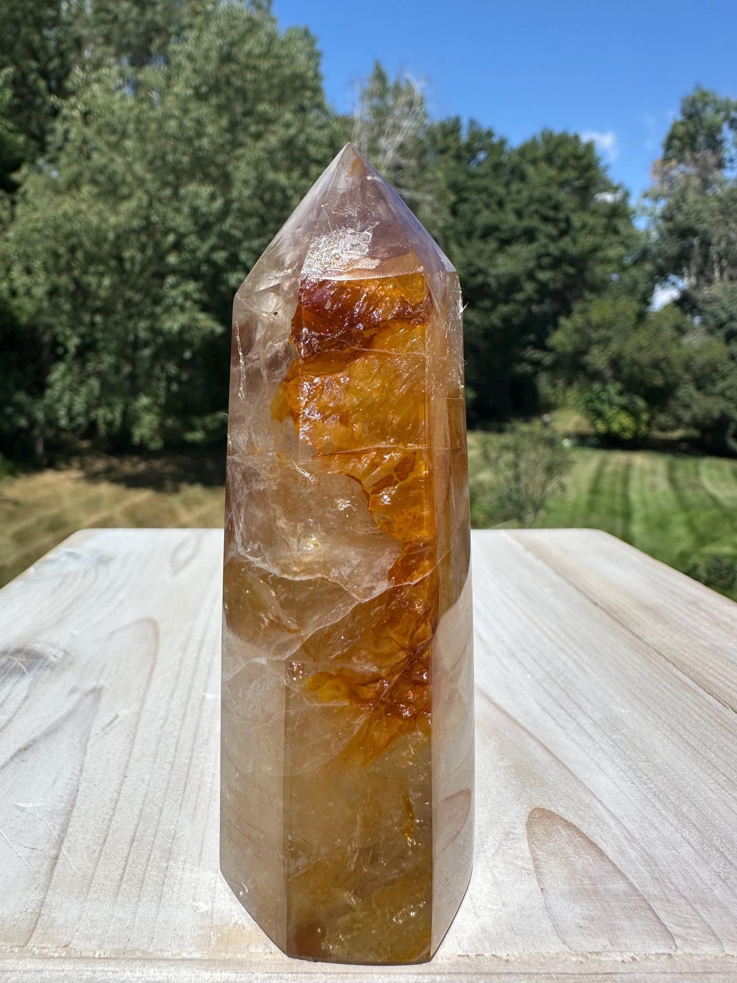Gorgeous Golden Healer Quartz Crystal Tower - #1