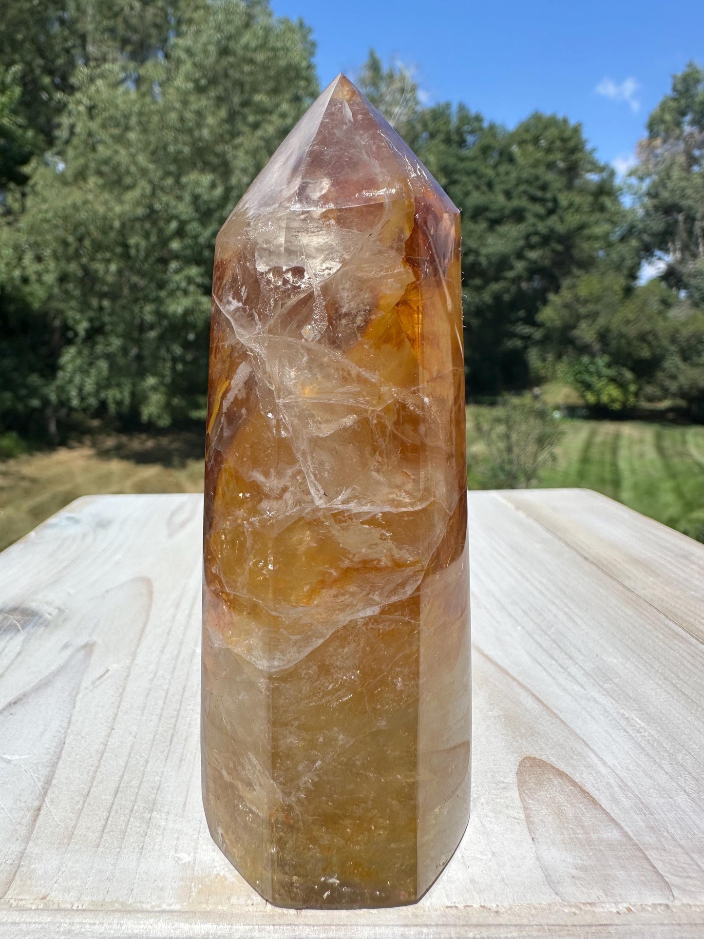 Gorgeous Golden Healer Quartz Crystal Tower - #1