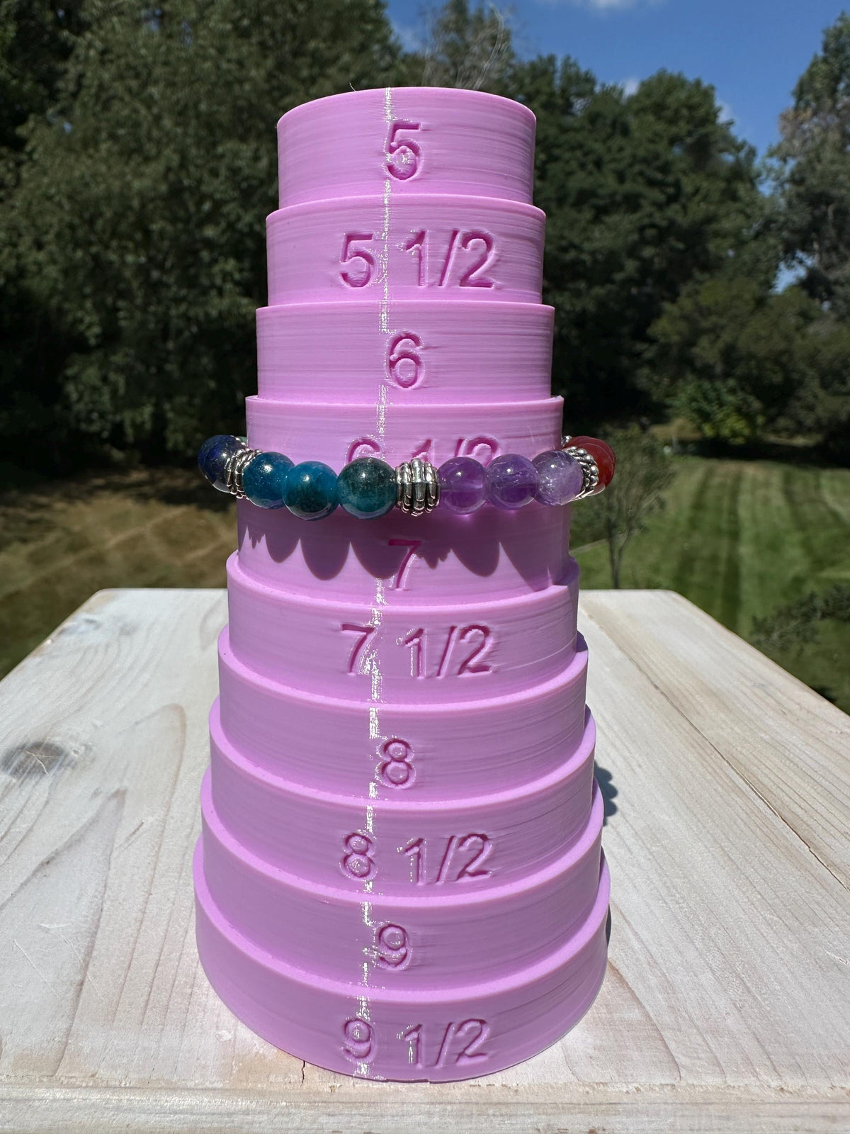 One (1) 8mm Chakra Stretch Bracelet 6.5"