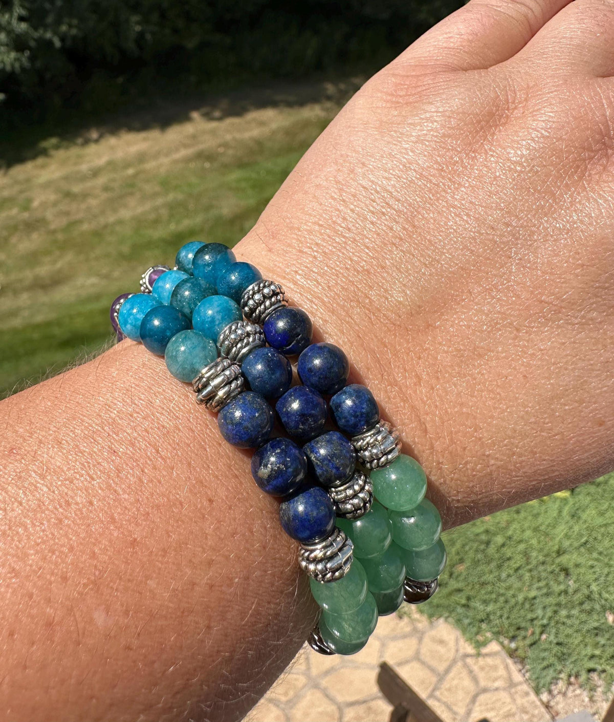One (1) 8mm Chakra Stretch Bracelet 6.5"