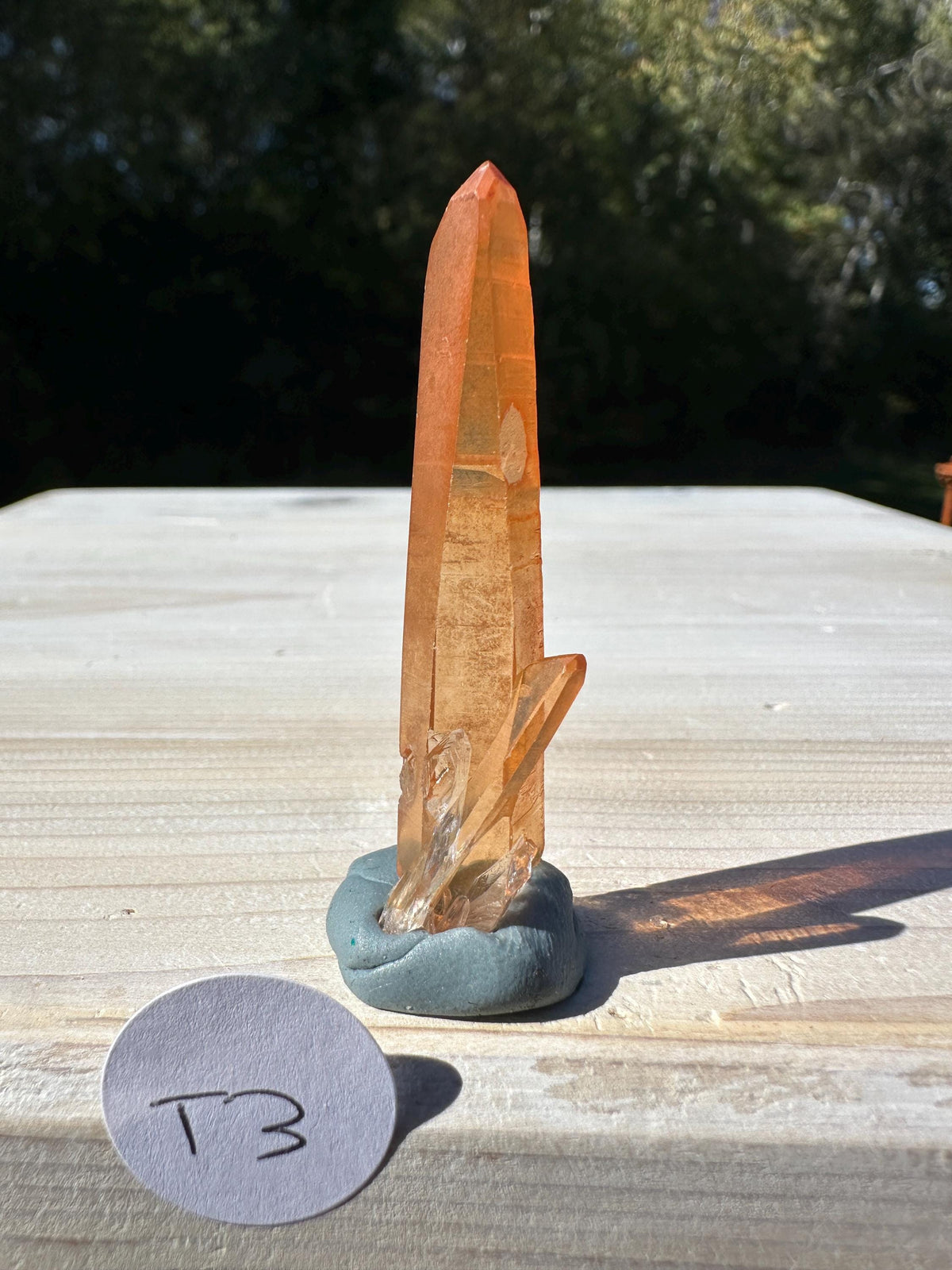 Stunning Rare Tangerine Lemurian Point - #3