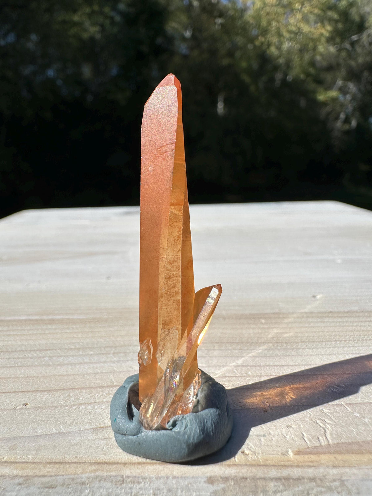 Stunning Rare Tangerine Lemurian Point - #3