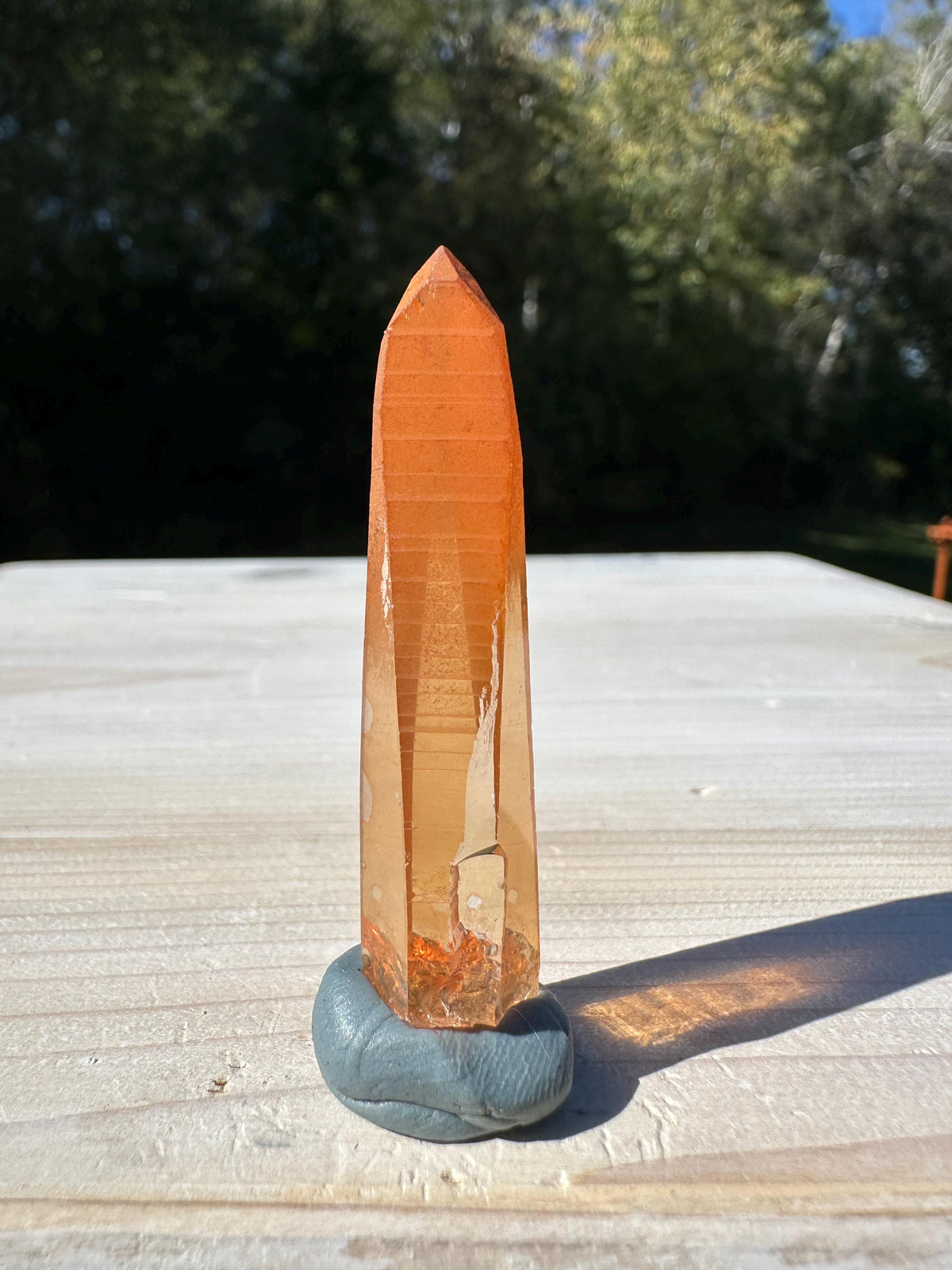 Stunning Rare Tangerine Lemurian Point - #1