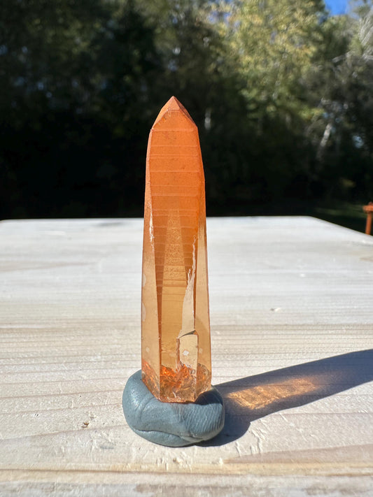 Stunning Rare Tangerine Lemurian Point - #1