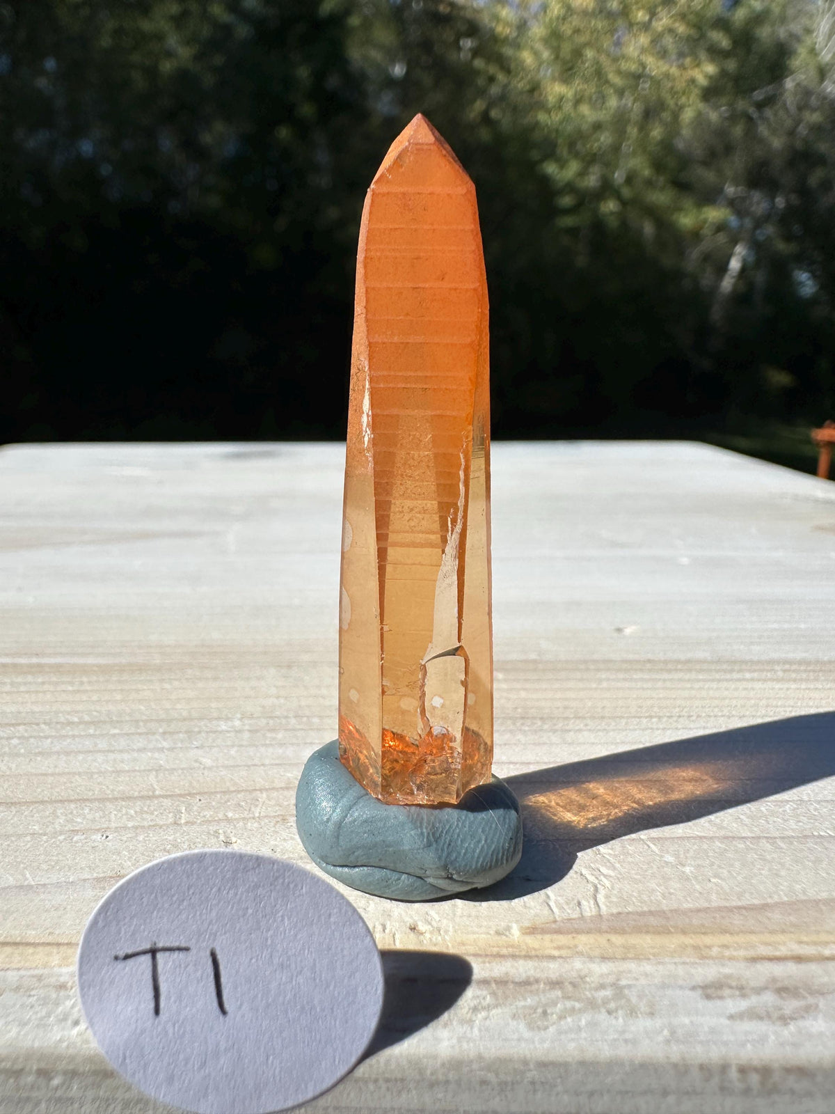 Stunning Rare Tangerine Lemurian Point - #1