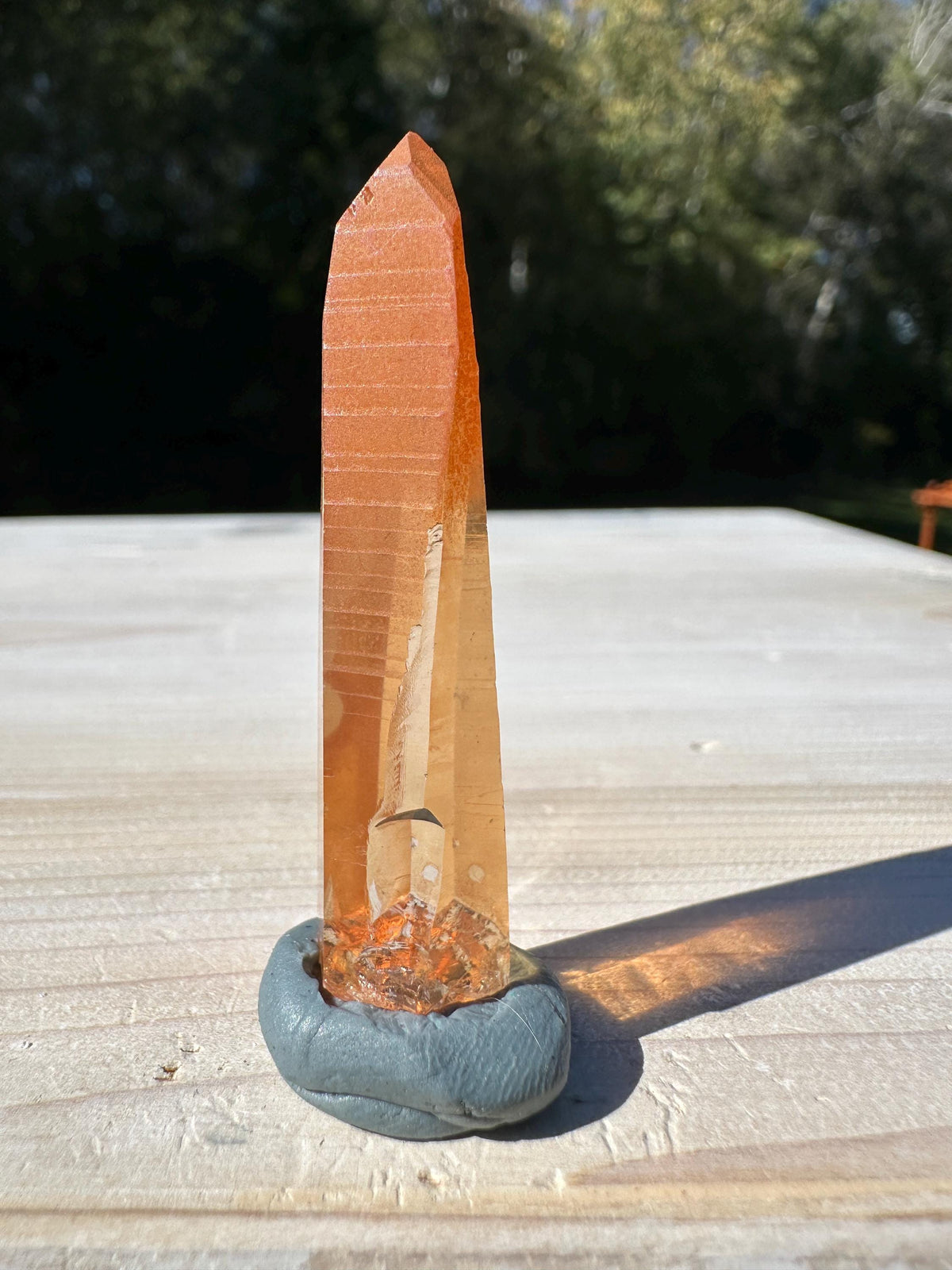 Stunning Rare Tangerine Lemurian Point - #1