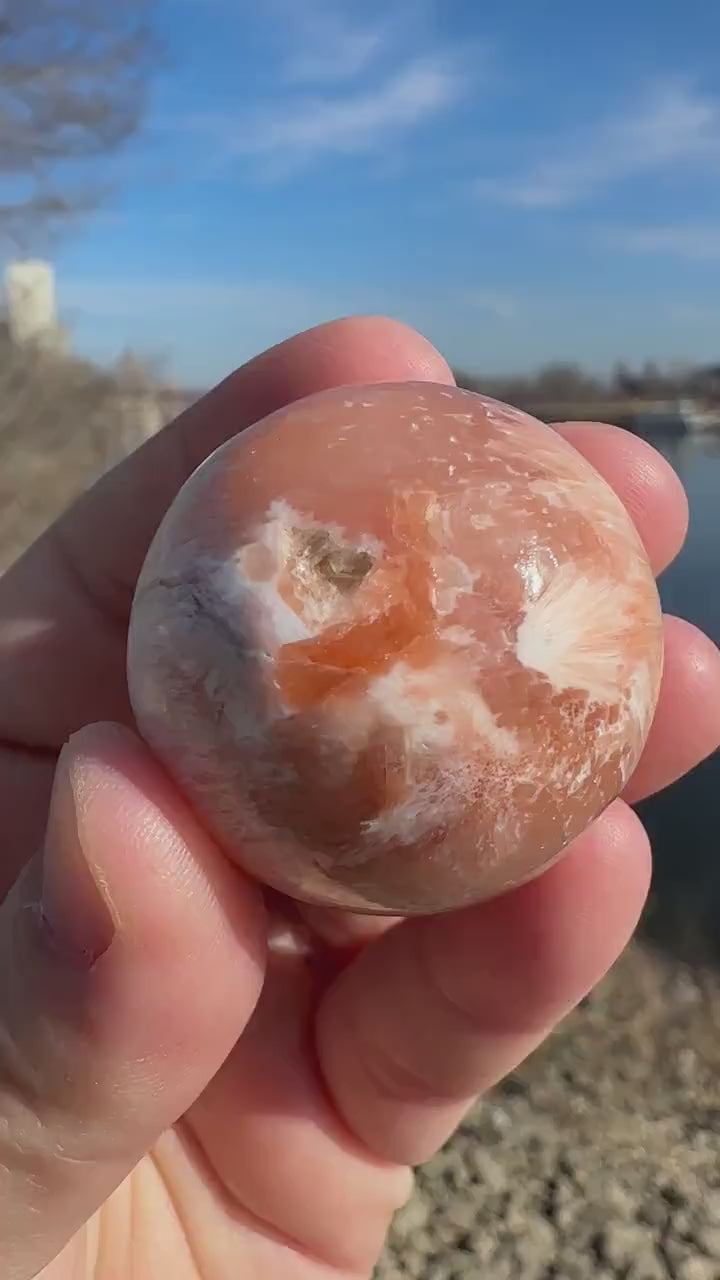 33mm Pink Scolecite Sphere | Heart Chakra | Connection | Love | Spirituality