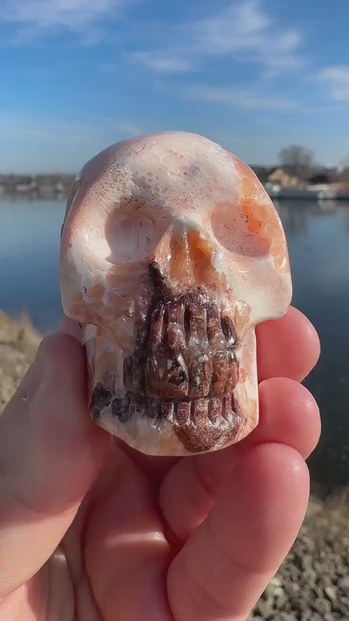 Pink Scolecite Skull | Heart Chakra | Connection | Love | Spirituality