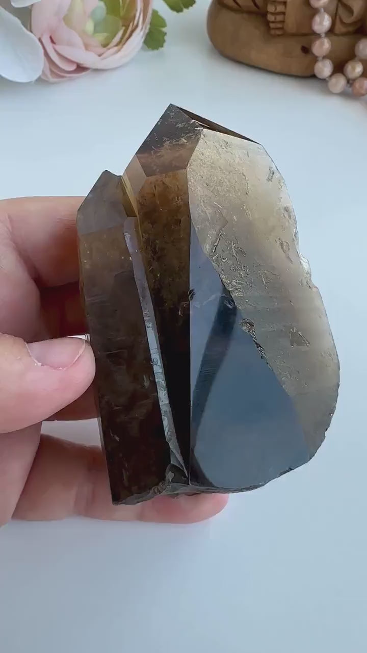 Special Raw Twin Smoky Lemurian Points | Rare Lemurian | Lemurian Point | Authentic Lemurian