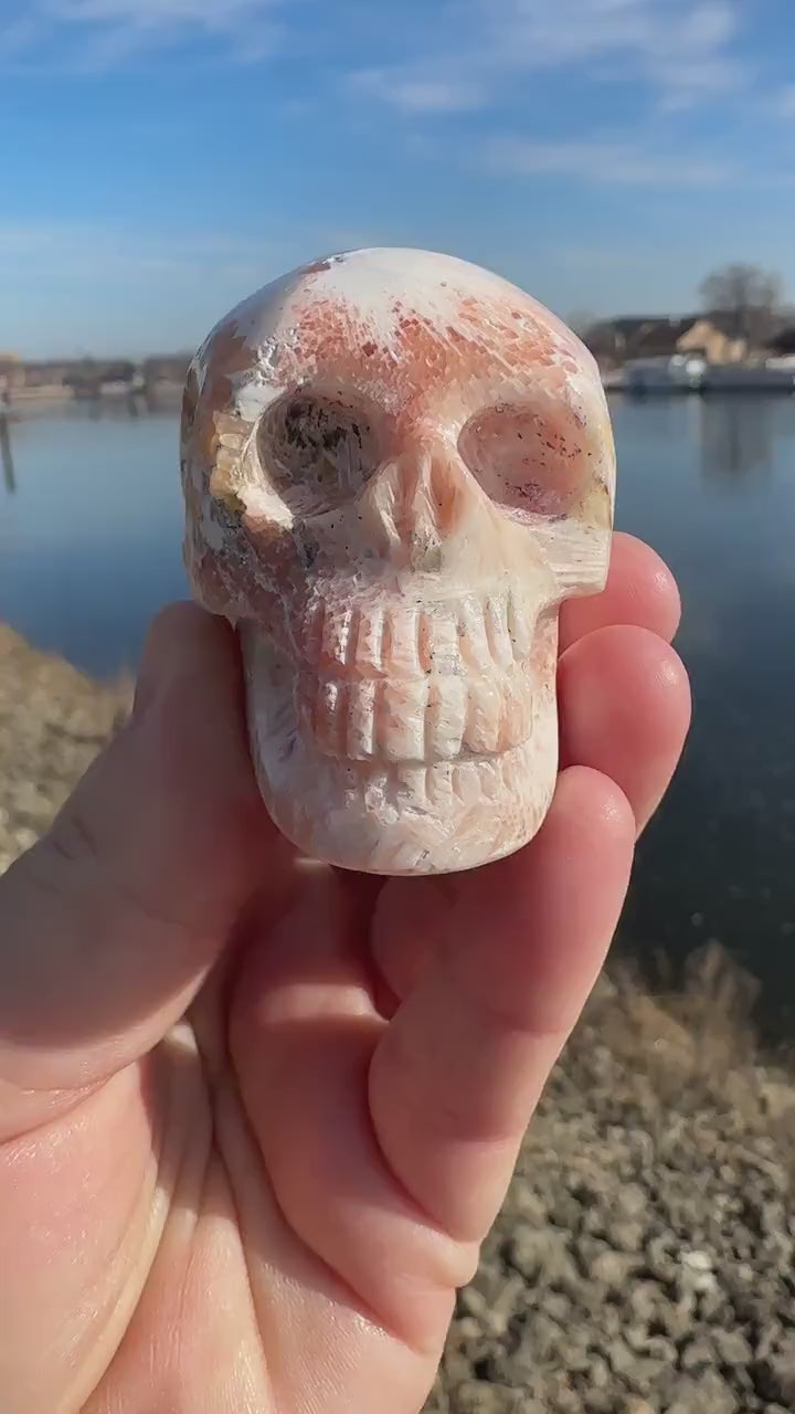 Pink Scolecite Skull | Heart Chakra | Connection | Love | Spirituality