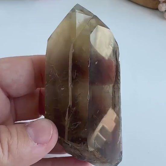 Special Raw Twin Smoky Lemurian Points | Rare Lemurian | Lemurian Point | Authentic Lemurian