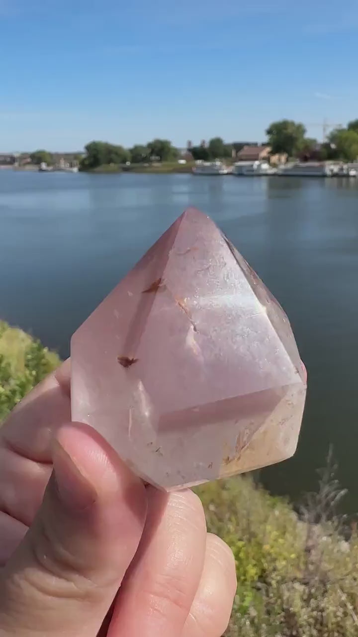 Rare Pink Lithium Tower from Brazil | Lithium Point | Lithium Crystal | Rare Crystals | Pink Lithium Crystal | Lithium Quartz